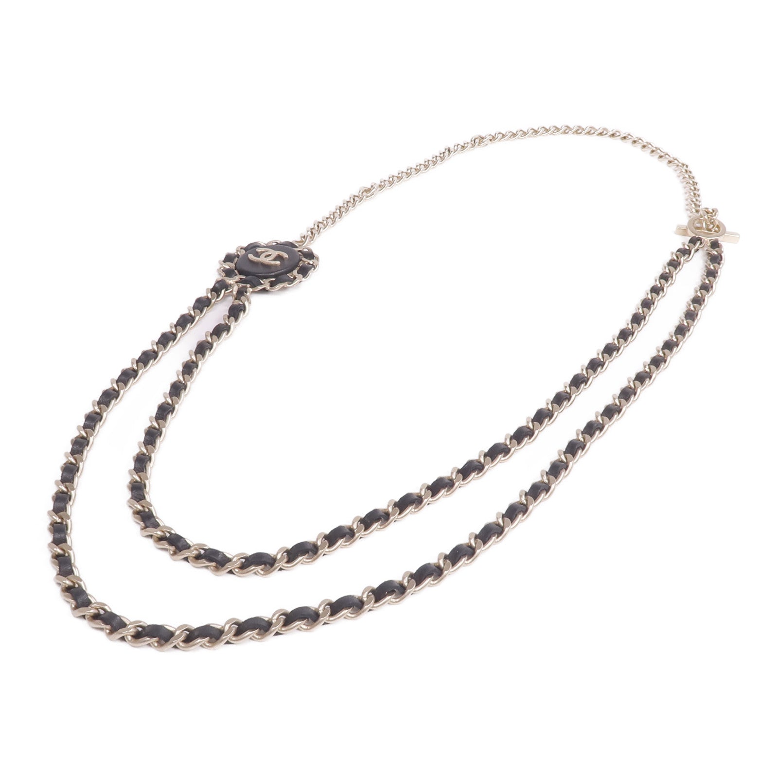 CHANEL 金屬/皮革Necklace項鍊