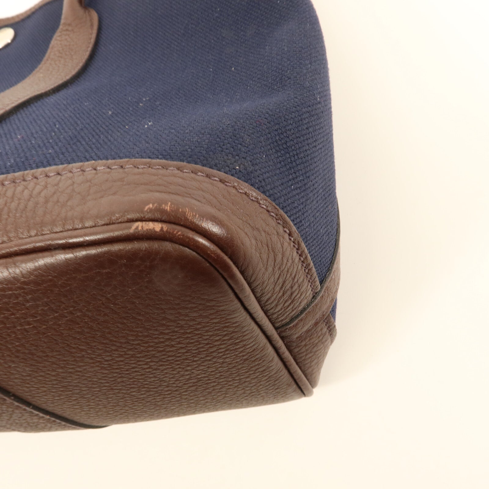 HERMES 帆布Garden Party TPM手挽袋Bleu Marine