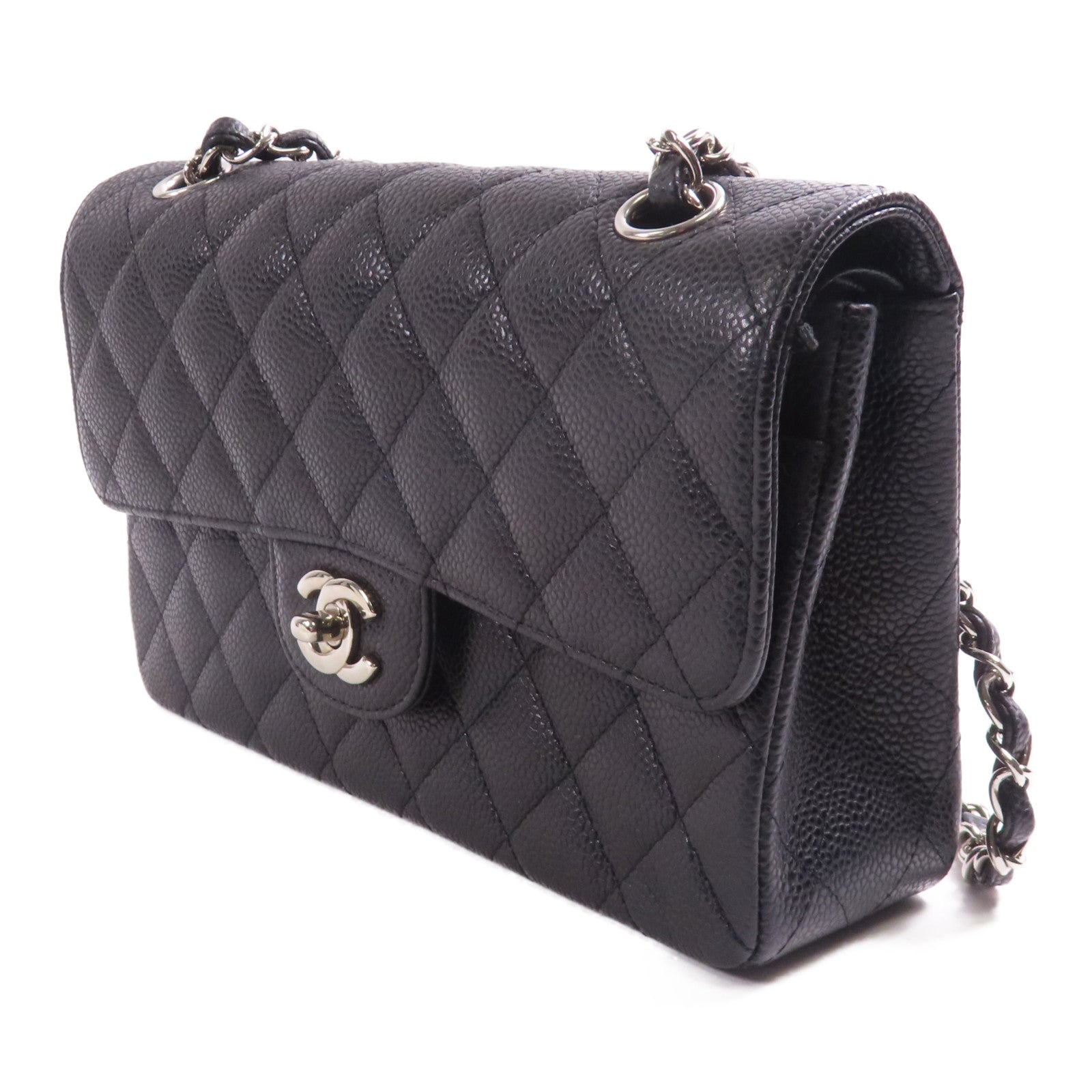 CHANEL 牛皮皮革Classic 23銀扣鏈帶肩背袋