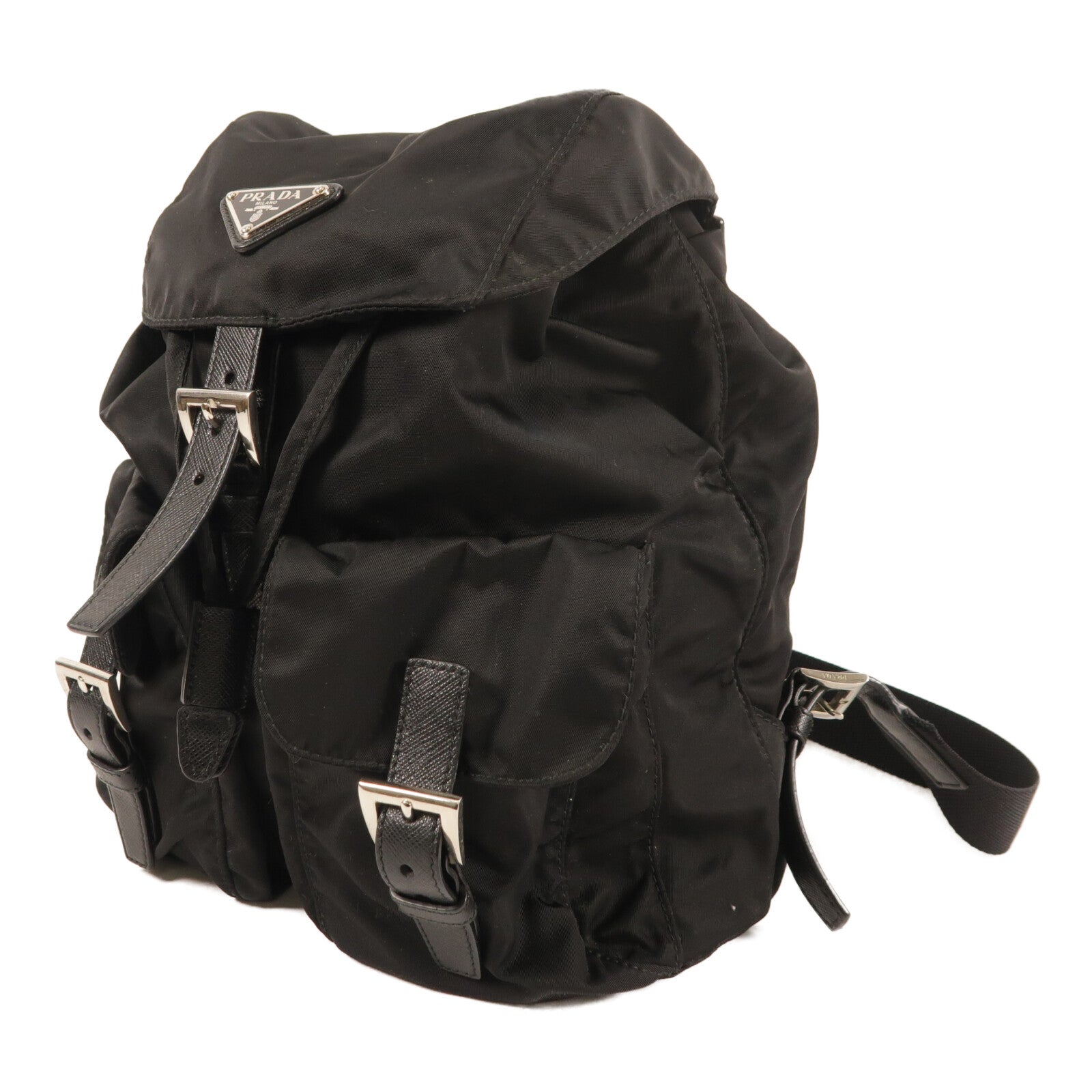 PRADA 尼龍Backpack銀扣背包