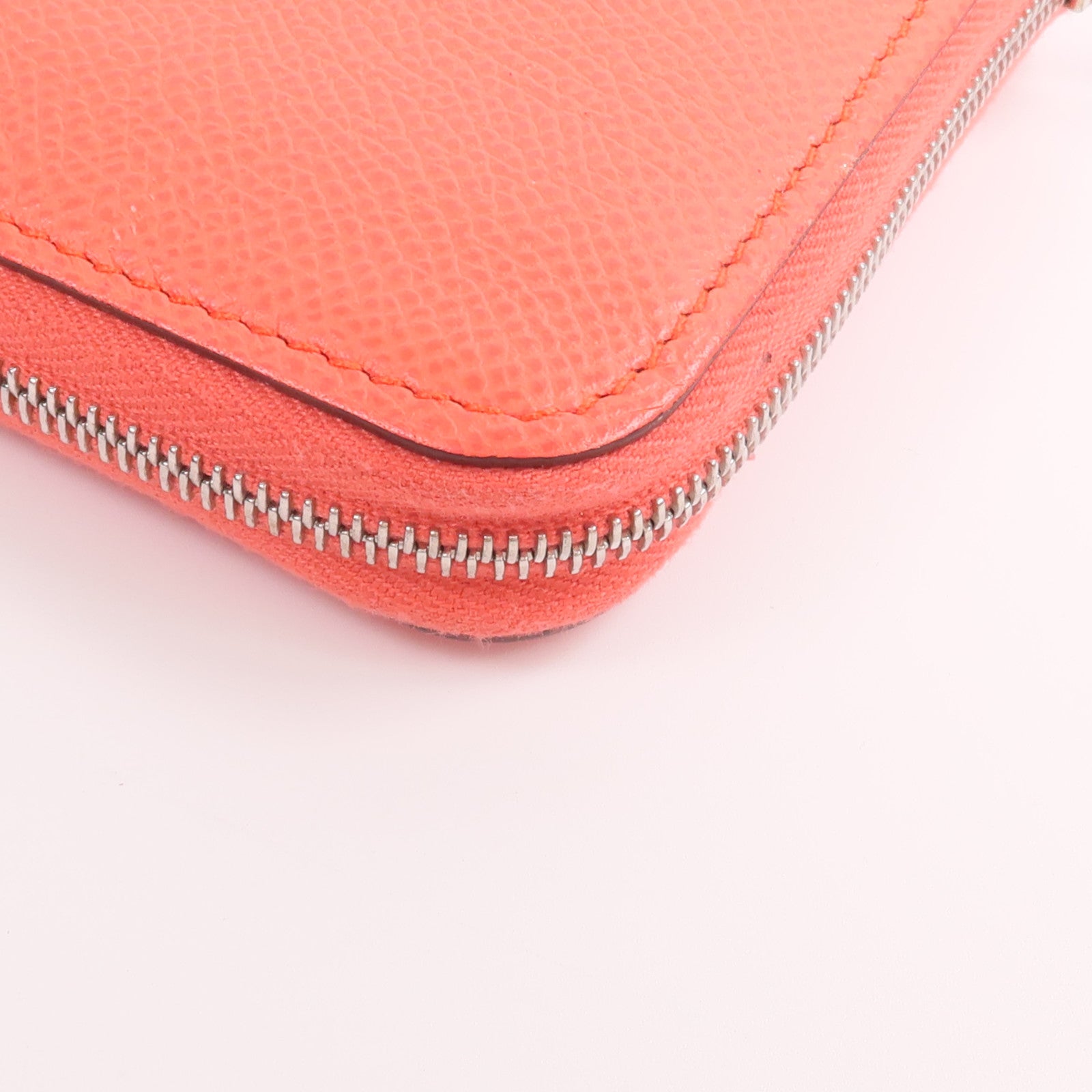 HERMES Epsom皮革/絲質Silk'In Compact Wallet錢包Rose Texas/Mauve Pale/Cardamome