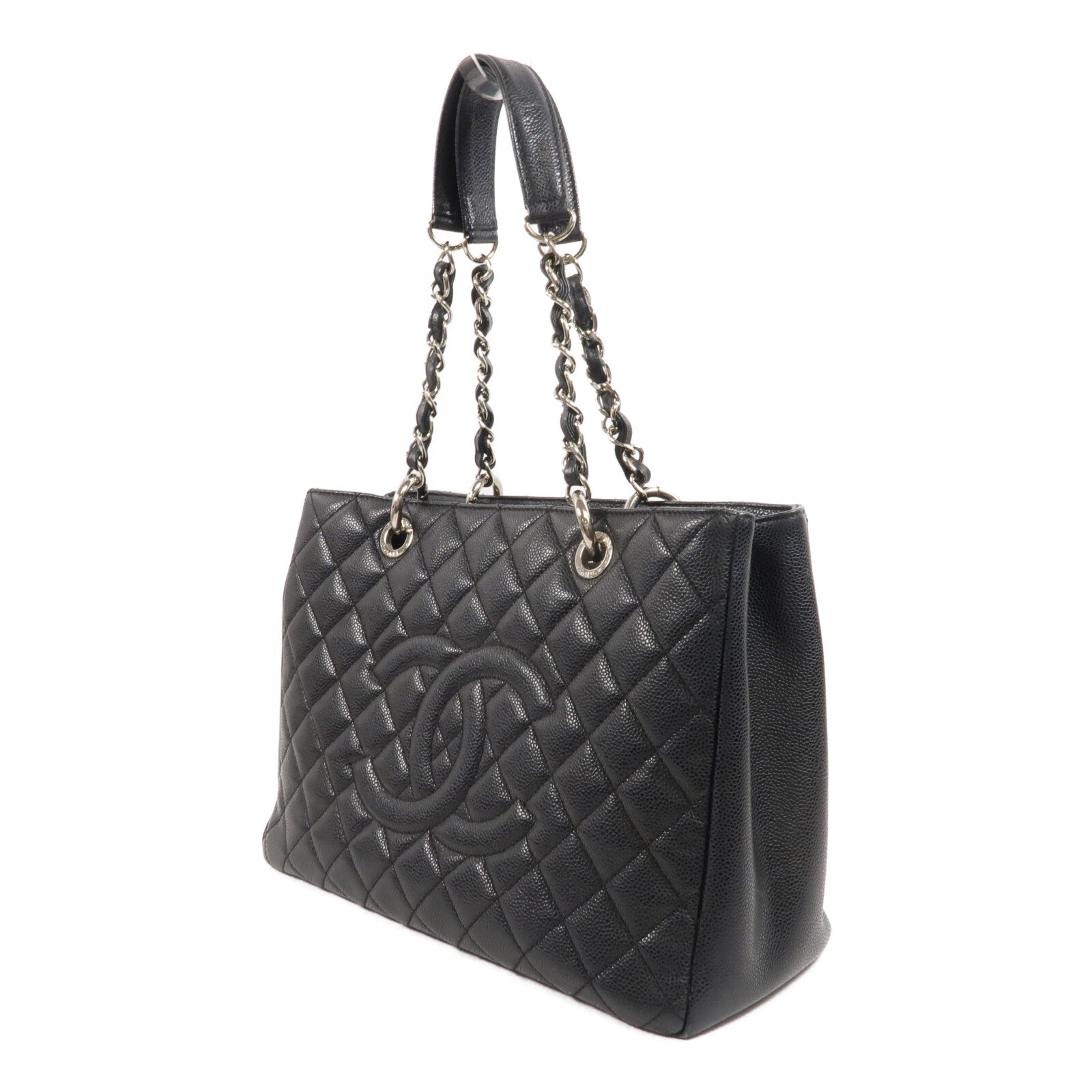 CHANEL 牛皮皮革GST Grand Shopping Tote Bag鏈帶肩背袋
