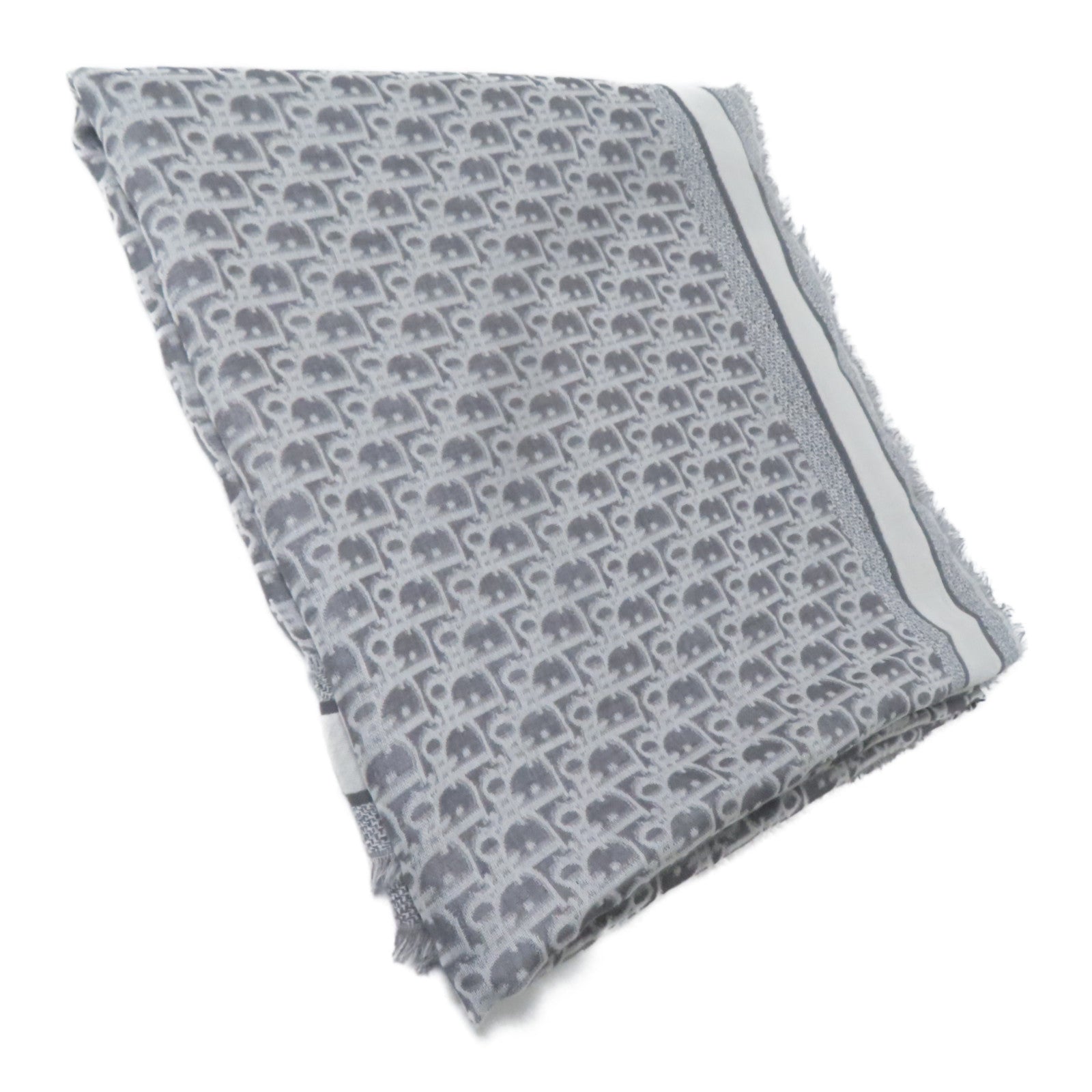 Dior 絲質Trotter Pattern Scarf 140x140圍巾灰色