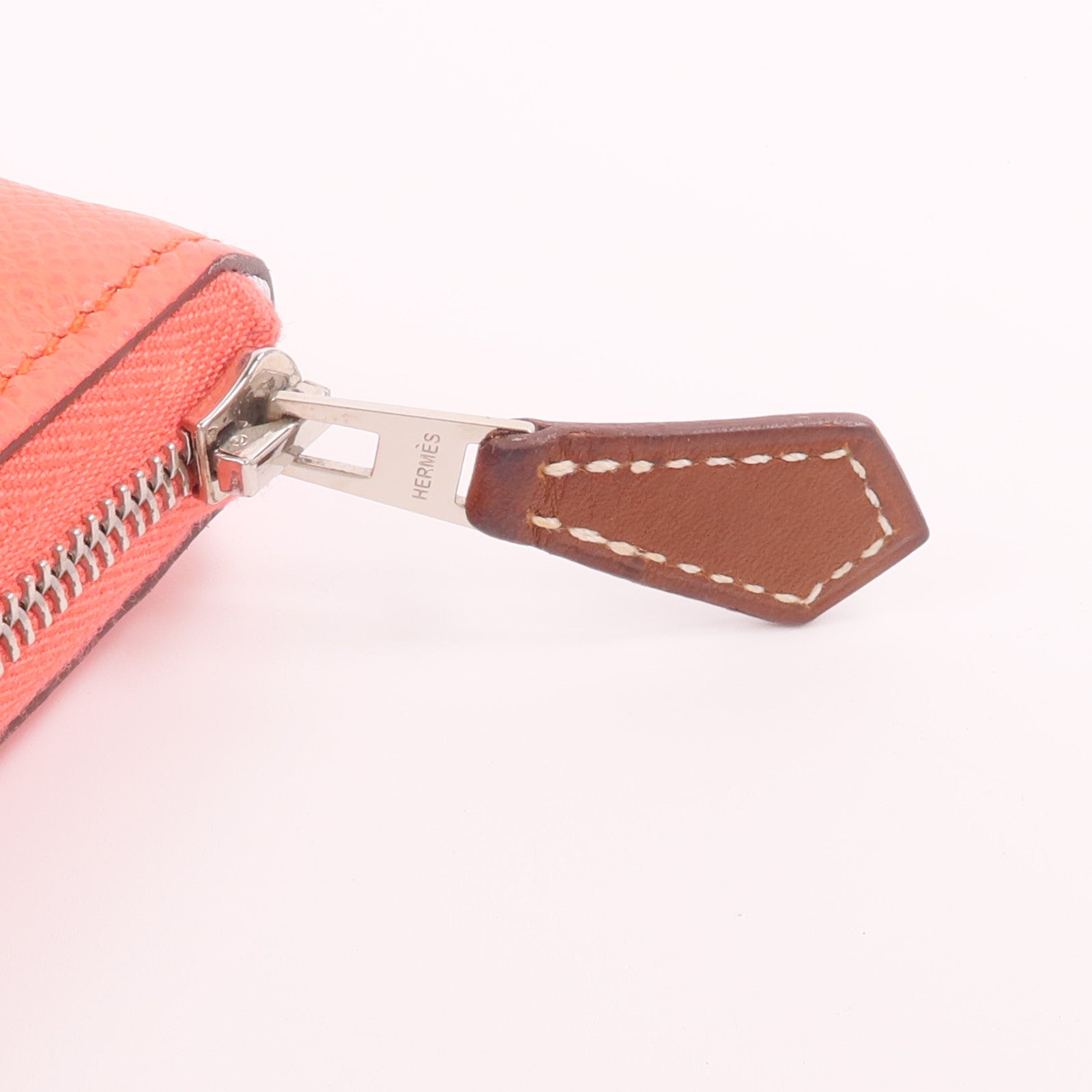 HERMES Epsom皮革/絲質Silk'In Compact Wallet錢包Rose Texas/Mauve Pale/Cardamome