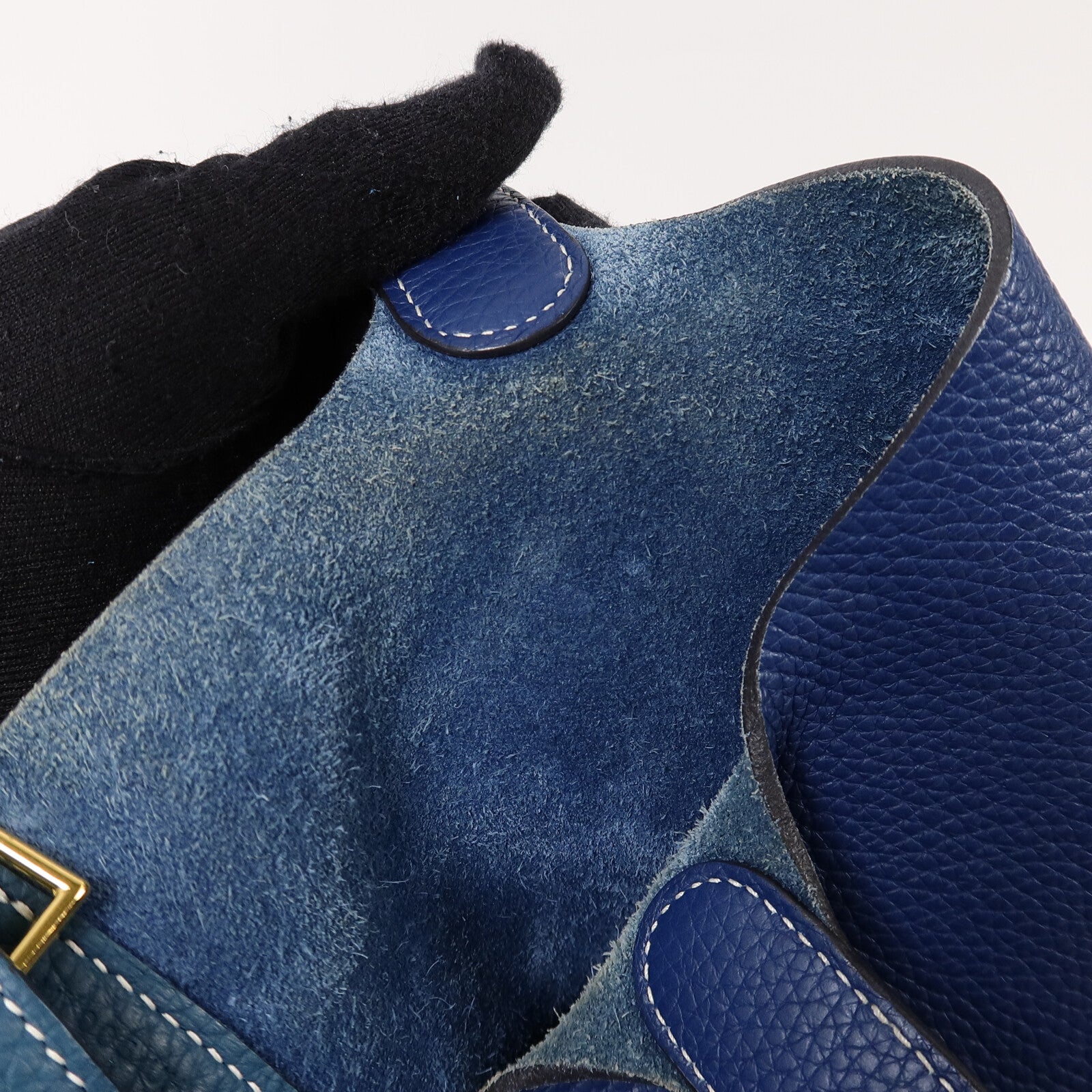 HERMES Clemence皮革Picotin MM手挽袋Blue/Vert Bosphore
