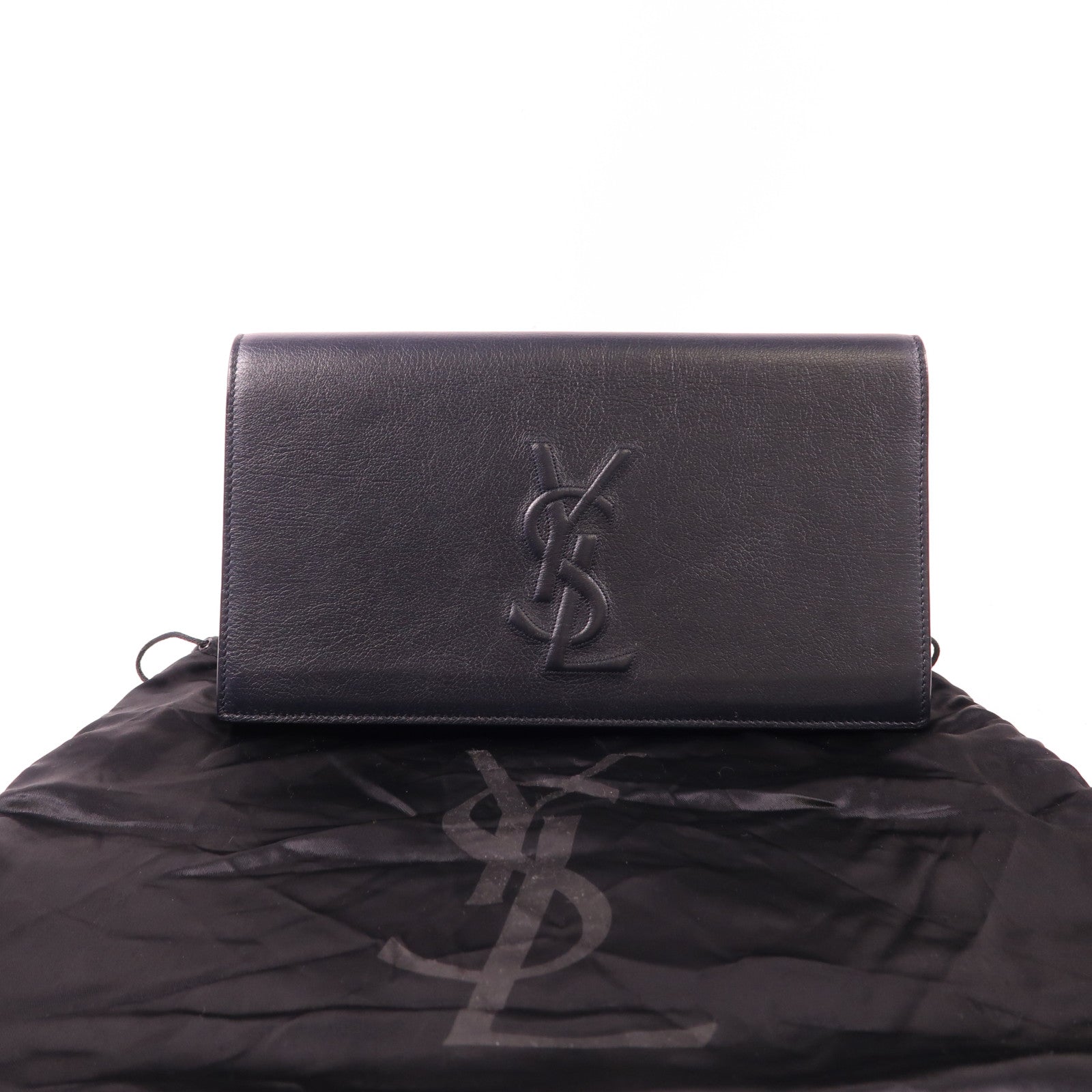 YVES SAINT LAURENT 牛皮皮革Clutch金扣手拿包