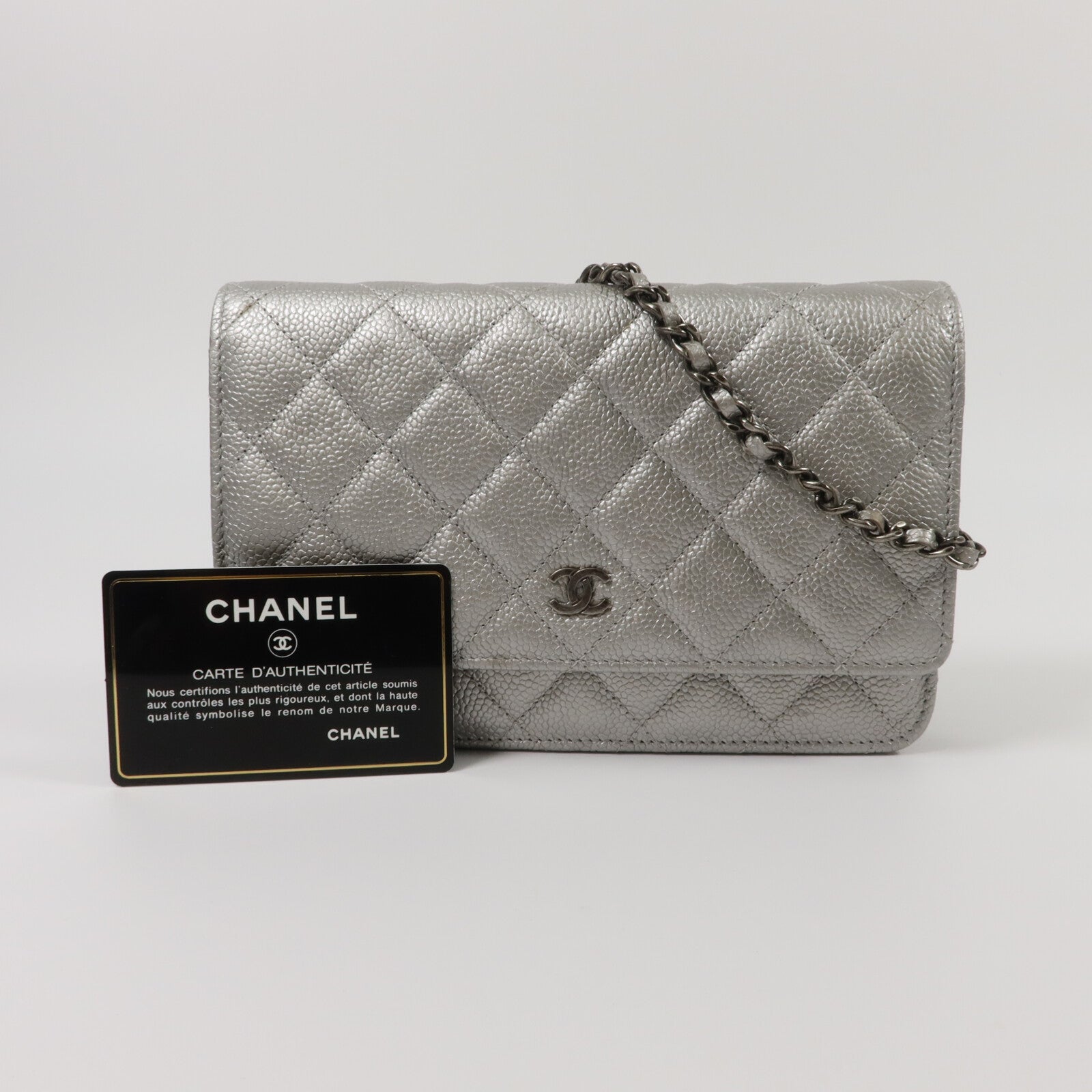 CHANEL 牛皮皮革WOC Wallet On Chain鏈帶肩背袋