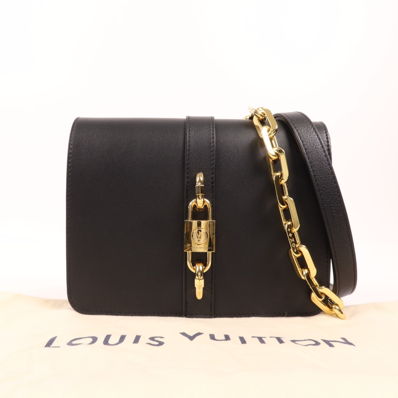 LOUIS VUITTON 皮革Rendez-Vous金扣肩背袋