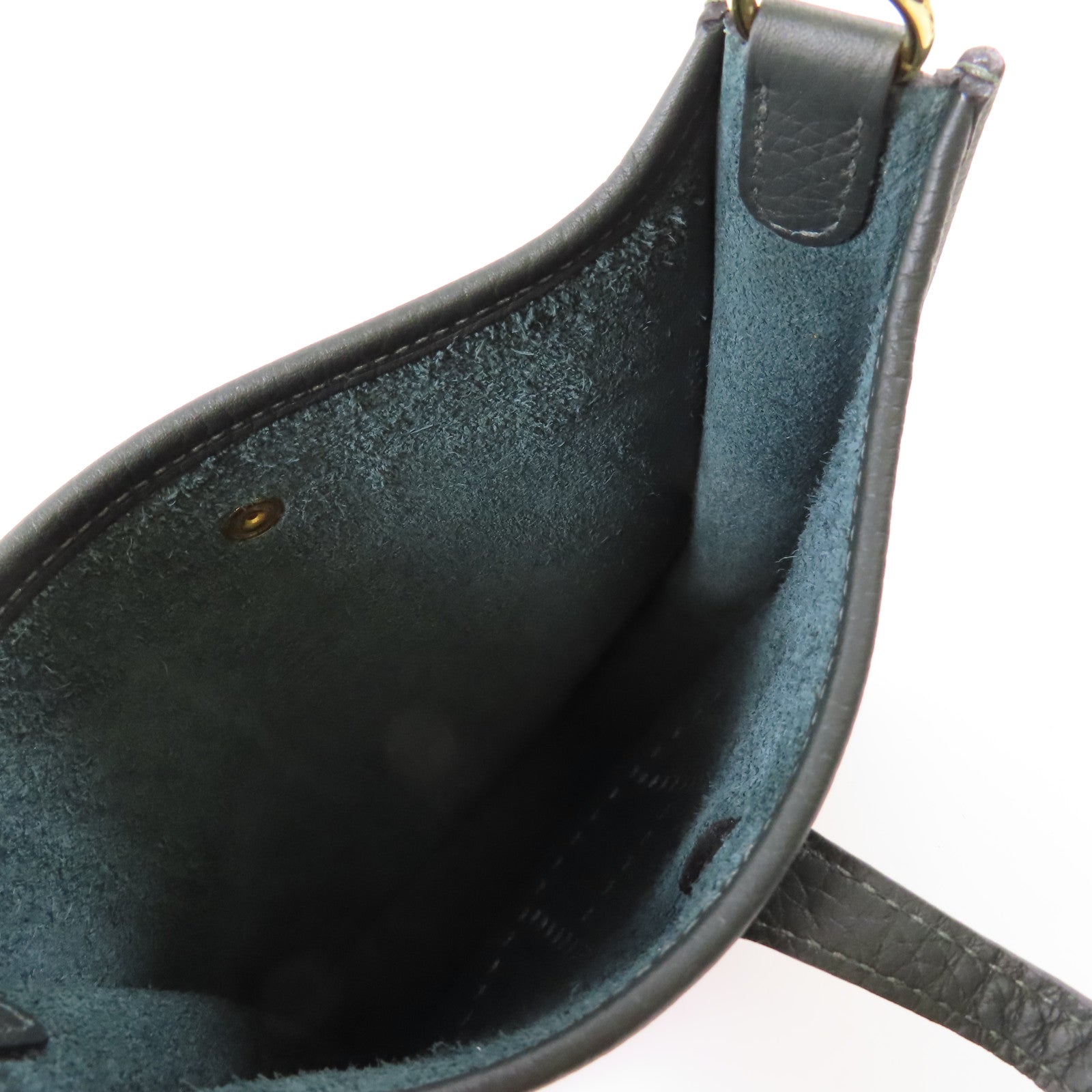 HERMES 【激減優惠】Clemence皮革Evelyne TPM金扣肩背袋Vert Fonce