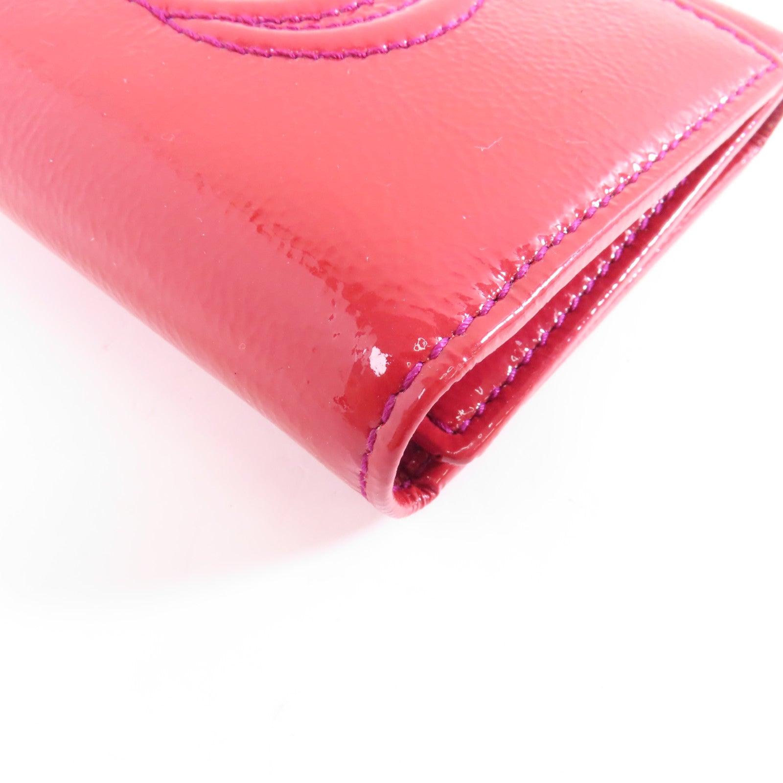 GUCCI 【激減優惠】漆皮皮革Wallet金扣三摺錢包紅色