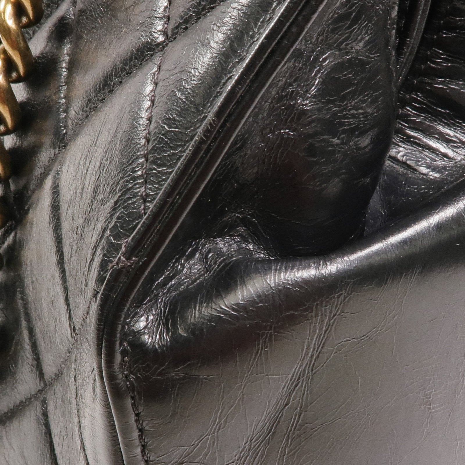 CHANEL 牛皮皮革Chain Shoulder金扣鏈帶肩背袋