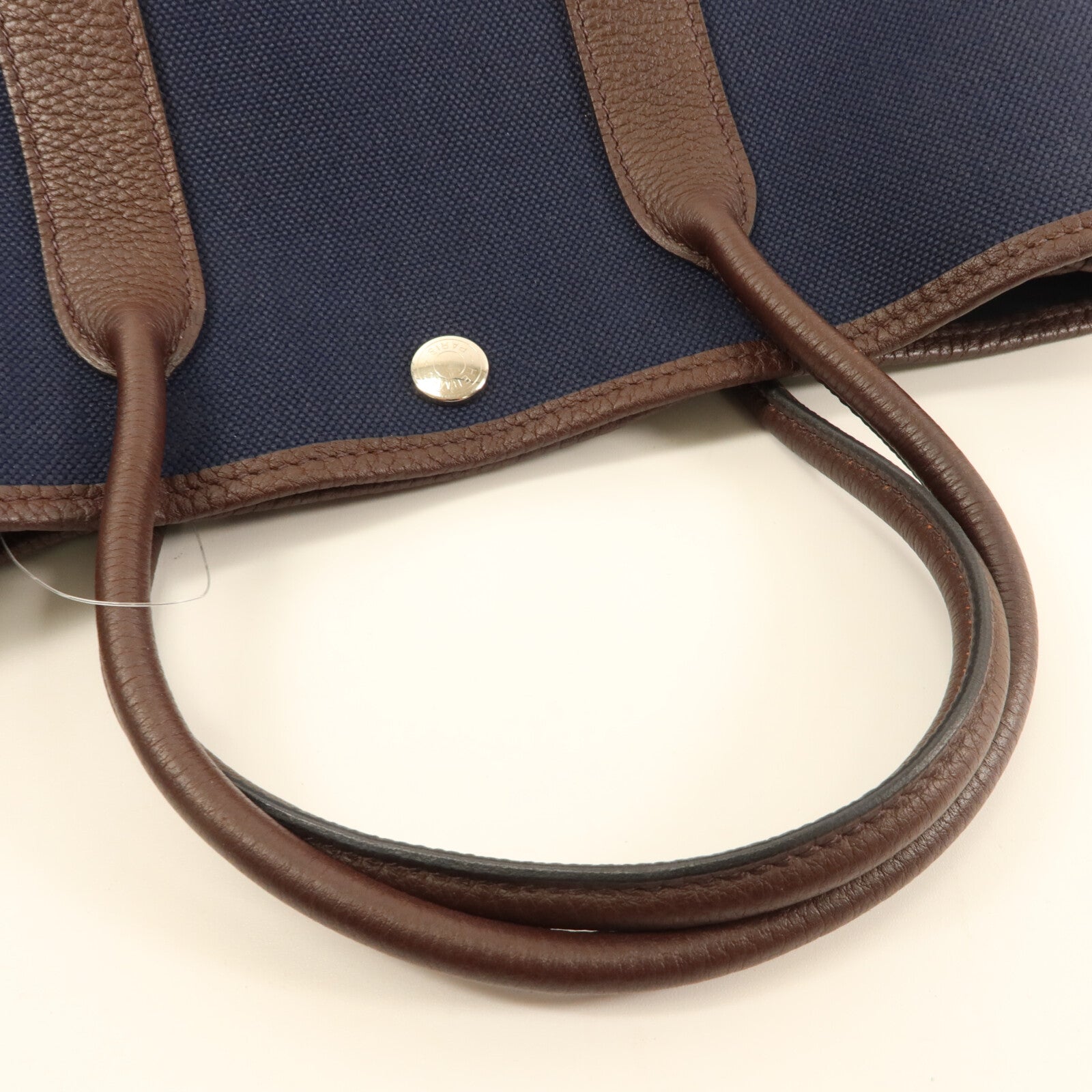 HERMES 帆布Garden Party TPM手挽袋Bleu Marine