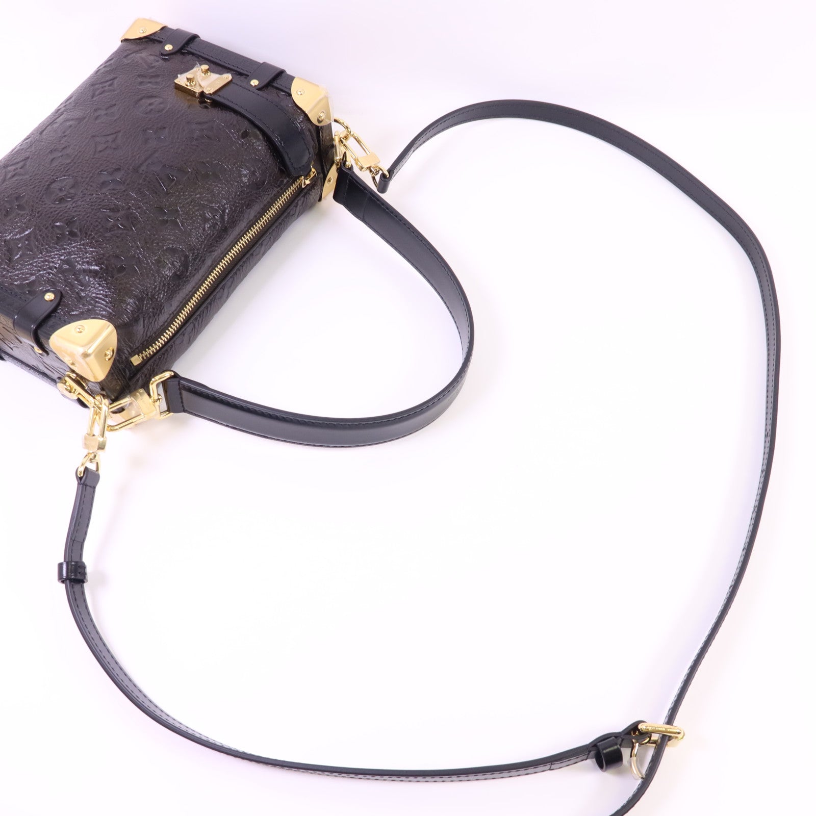 LOUIS VUITTON Monogram Saga Side Trunk MM金扣手挽肩背兩用袋