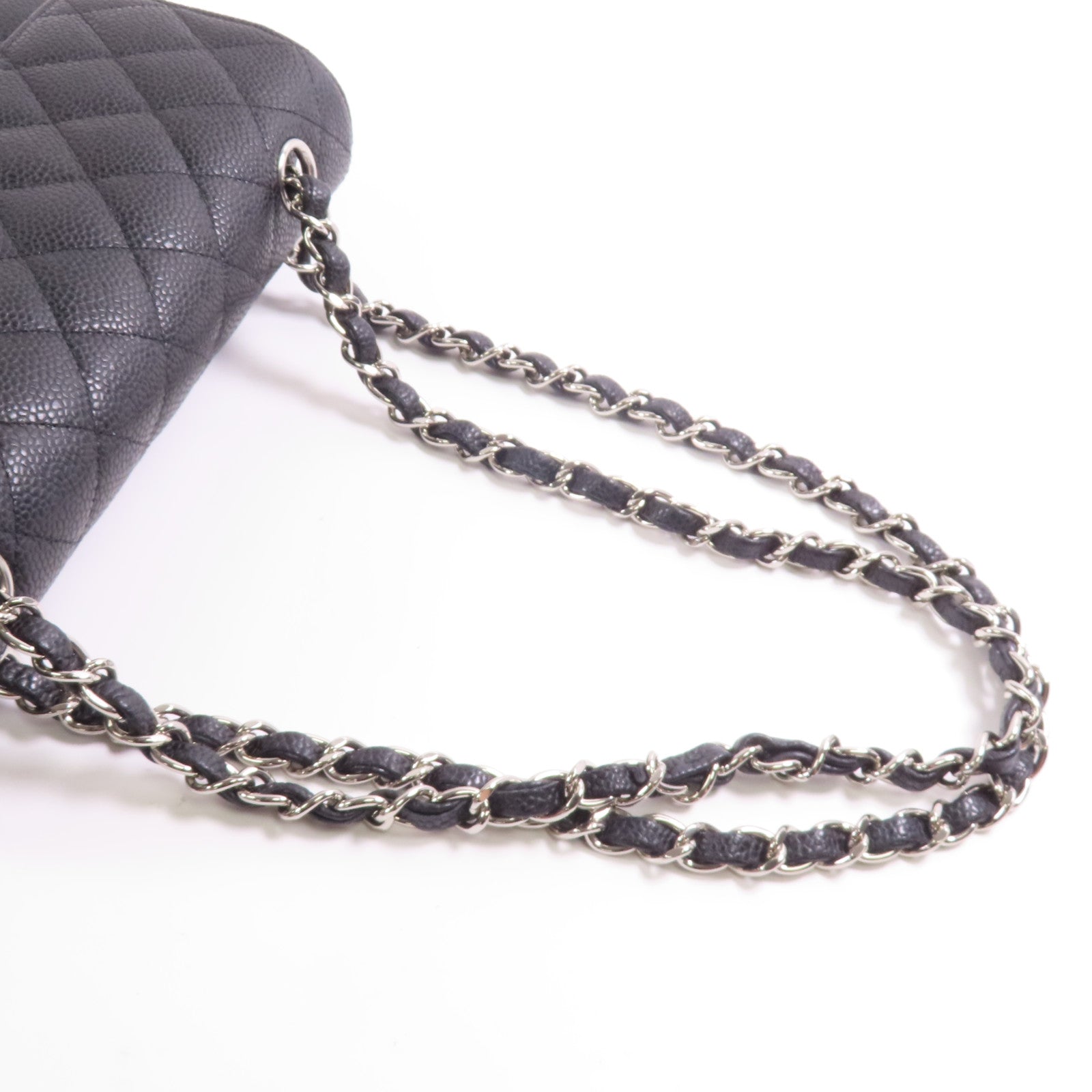 CHANEL 牛皮皮革Classic 23銀扣鏈帶肩背袋