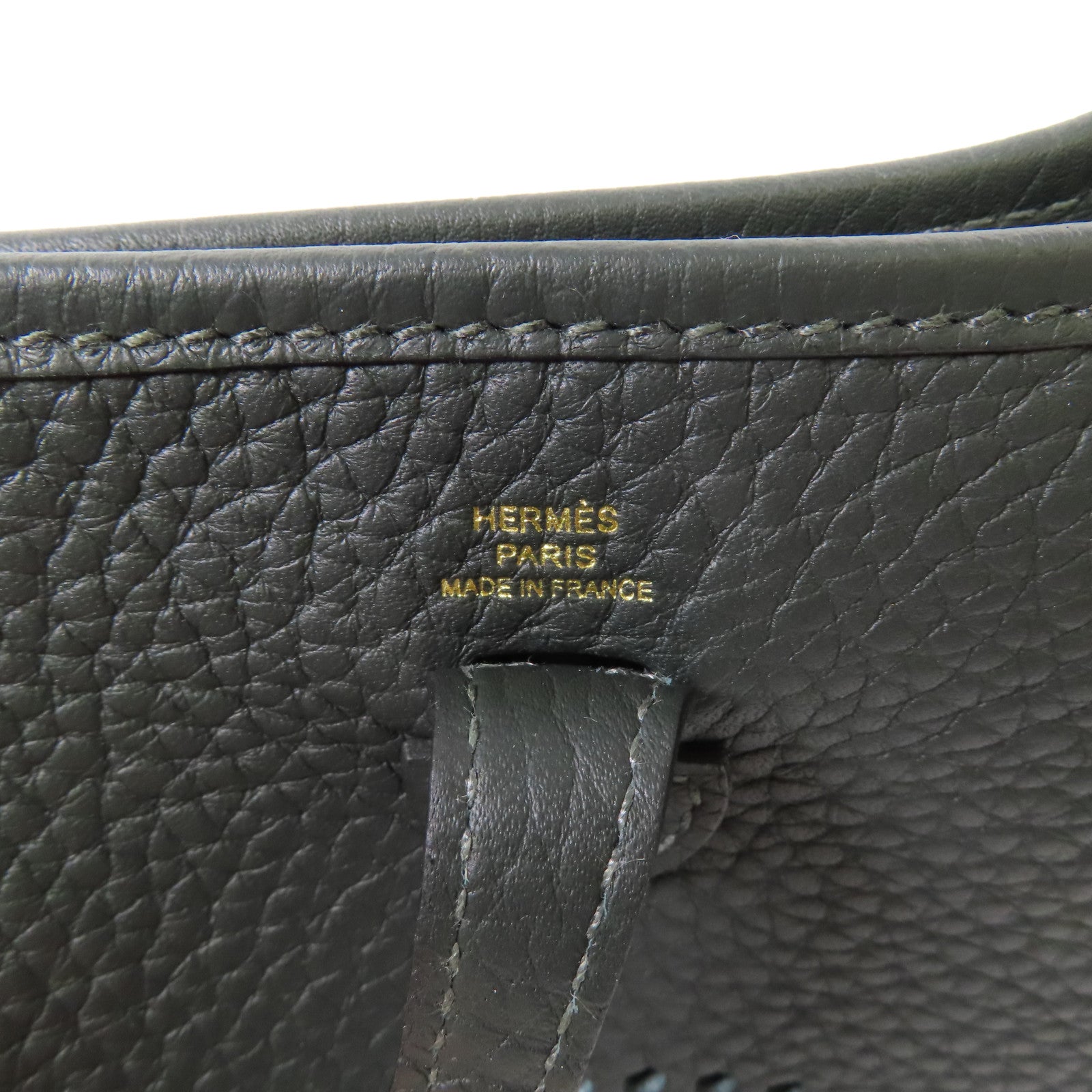 HERMES 【激減優惠】Clemence皮革Evelyne TPM金扣肩背袋Vert Fonce
