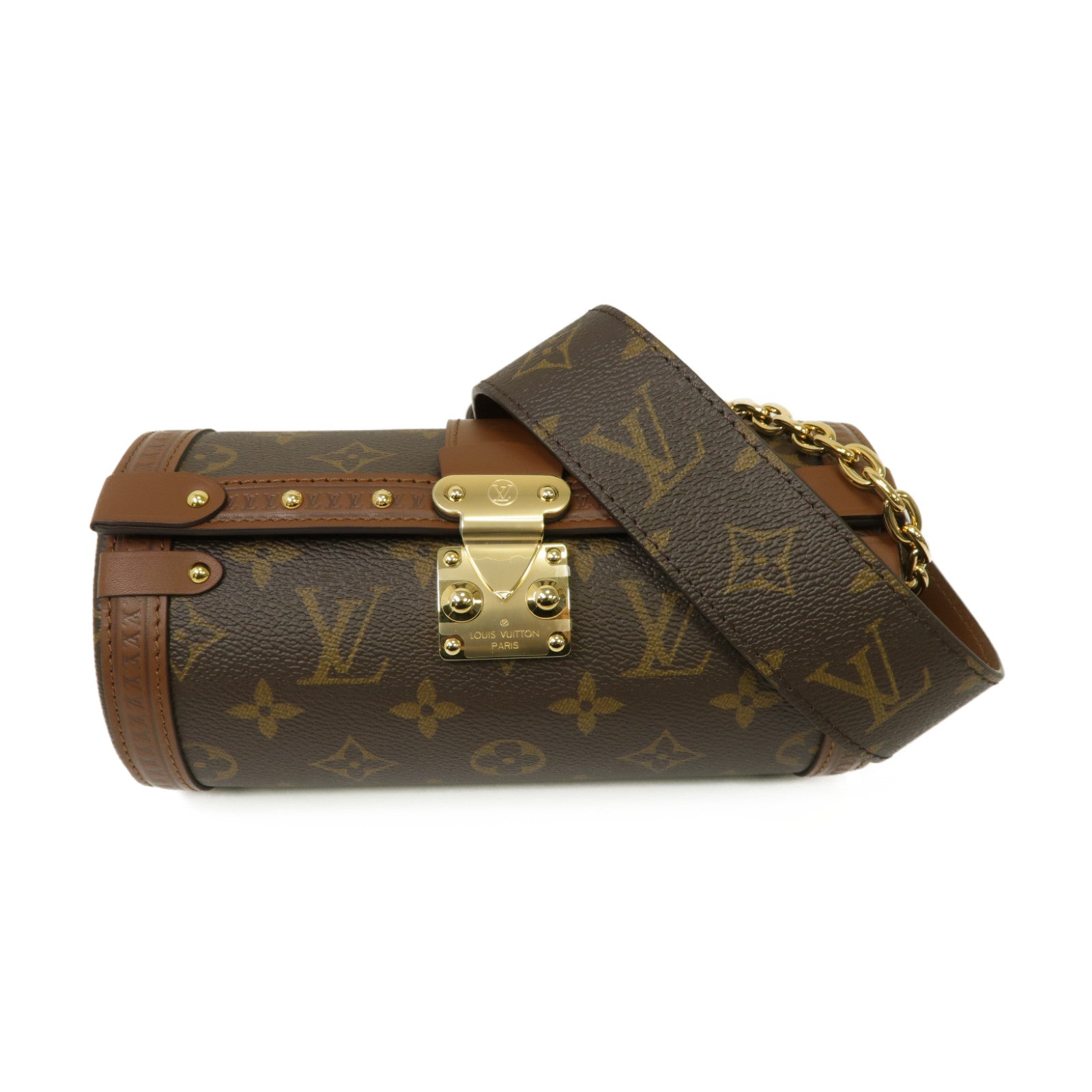 LOUIS VUITTON Monogram Papillon Trunk金扣手挽肩背兩用袋棕色