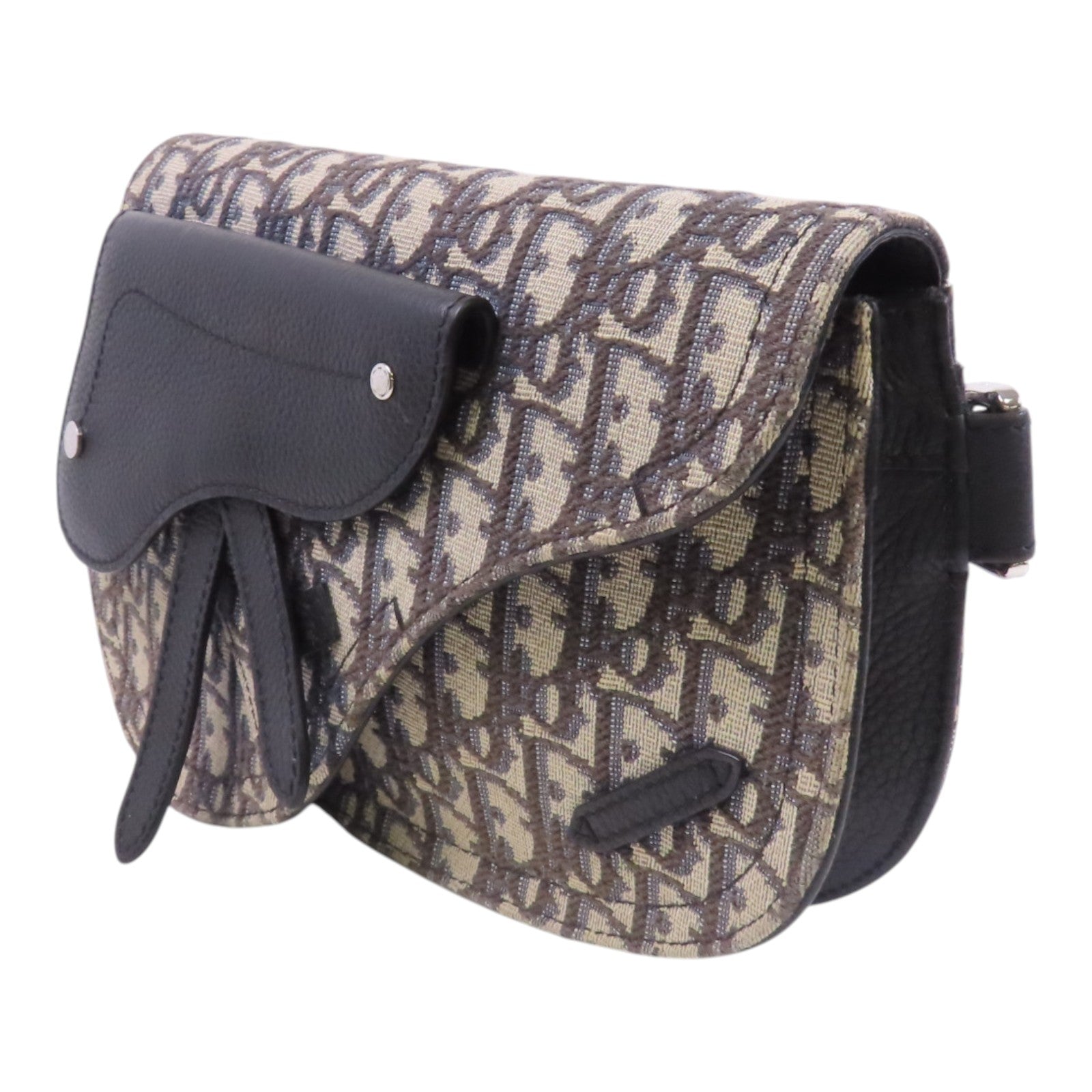 Dior Oblique帆布Saddle Messenger銀扣肩背袋