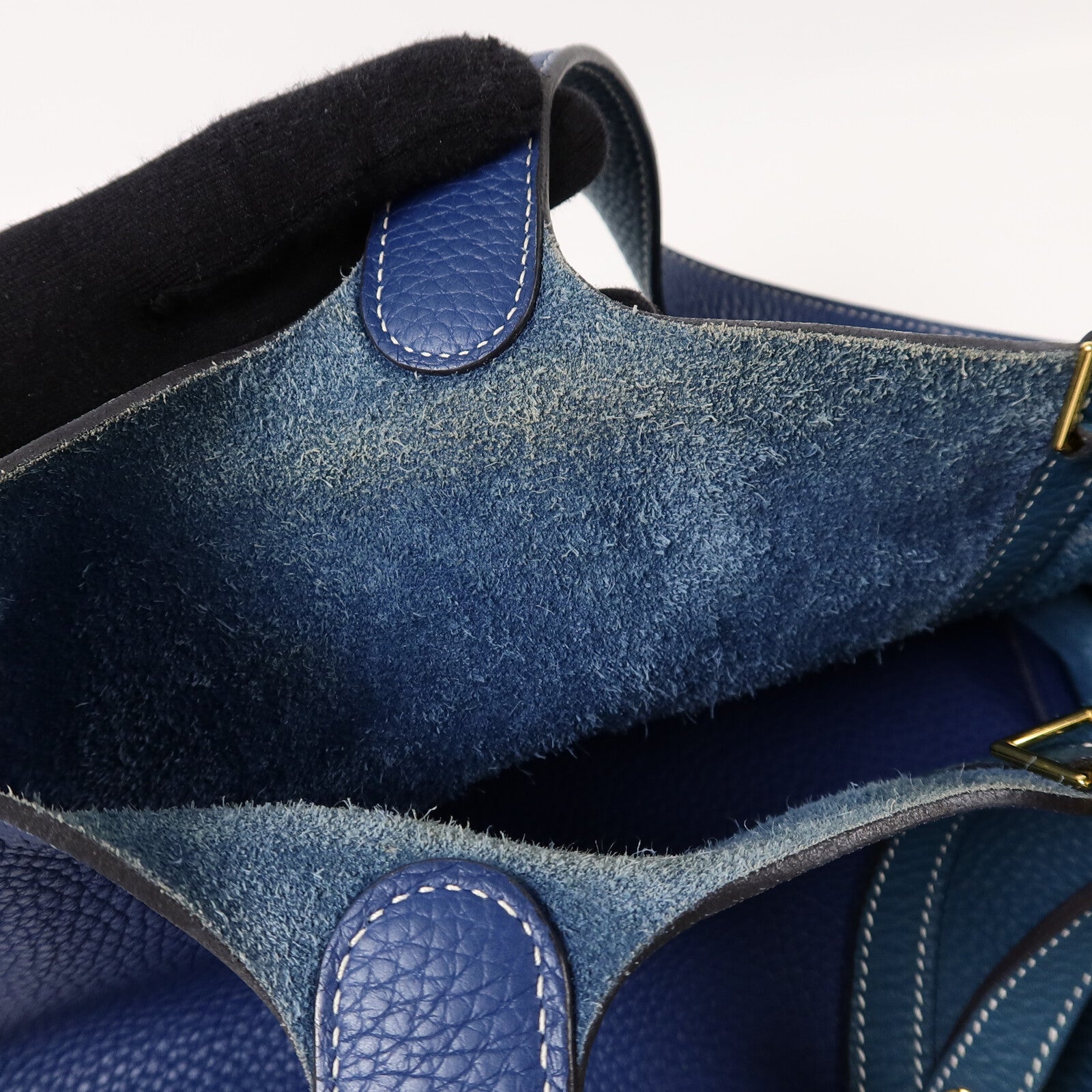 HERMES Clemence皮革Picotin MM手挽袋Blue/Vert Bosphore