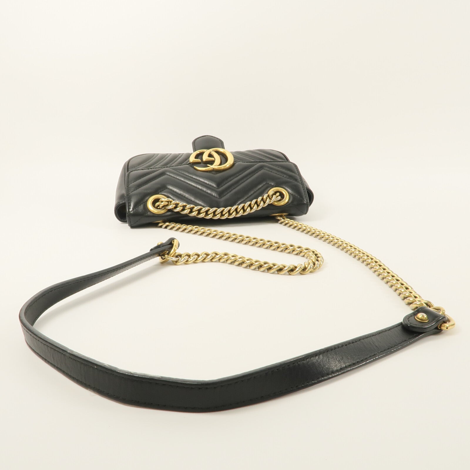GUCCI 牛皮皮革GG Marmont Small鏈帶肩背袋