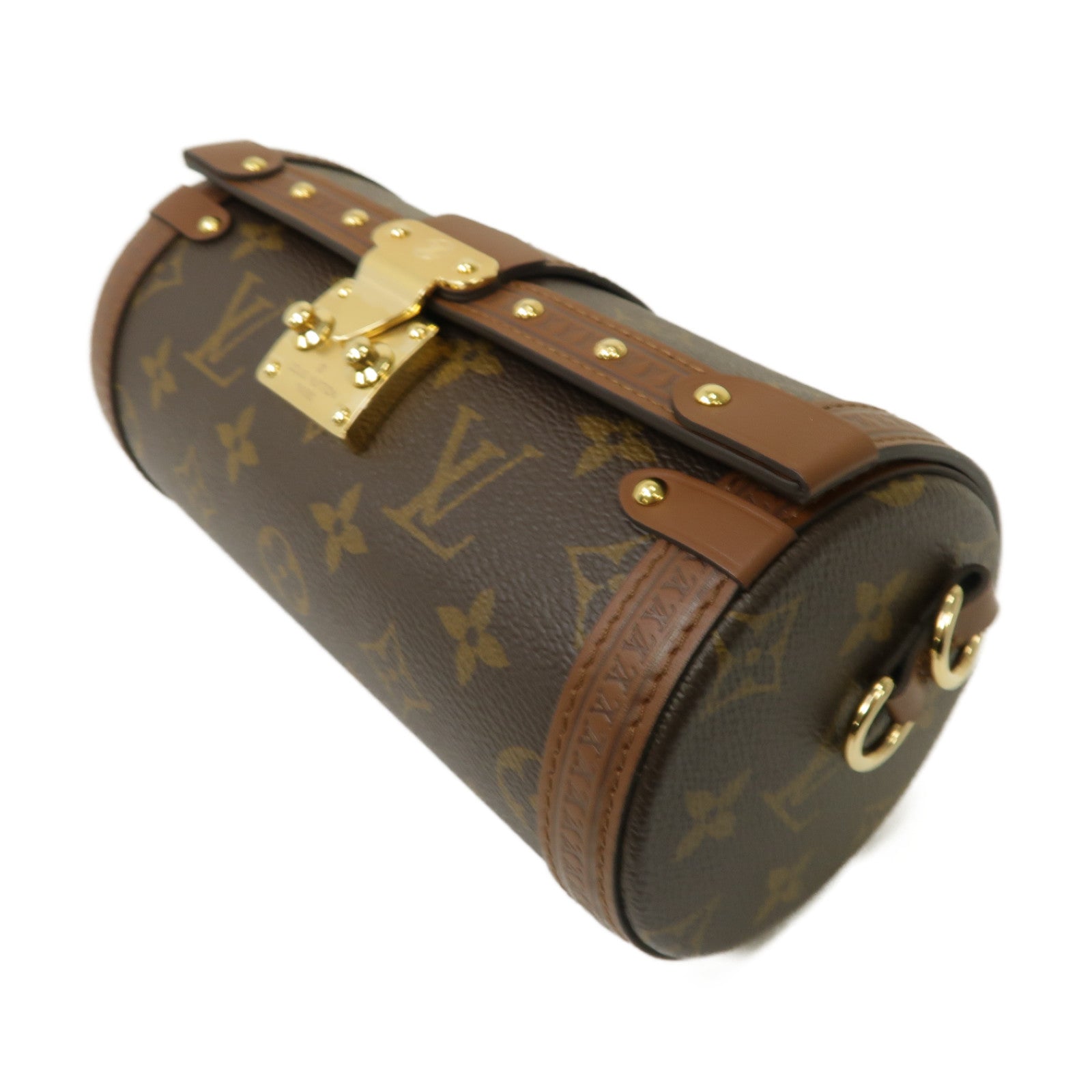 LOUIS VUITTON Monogram Papillon Trunk金扣手挽肩背兩用袋棕色