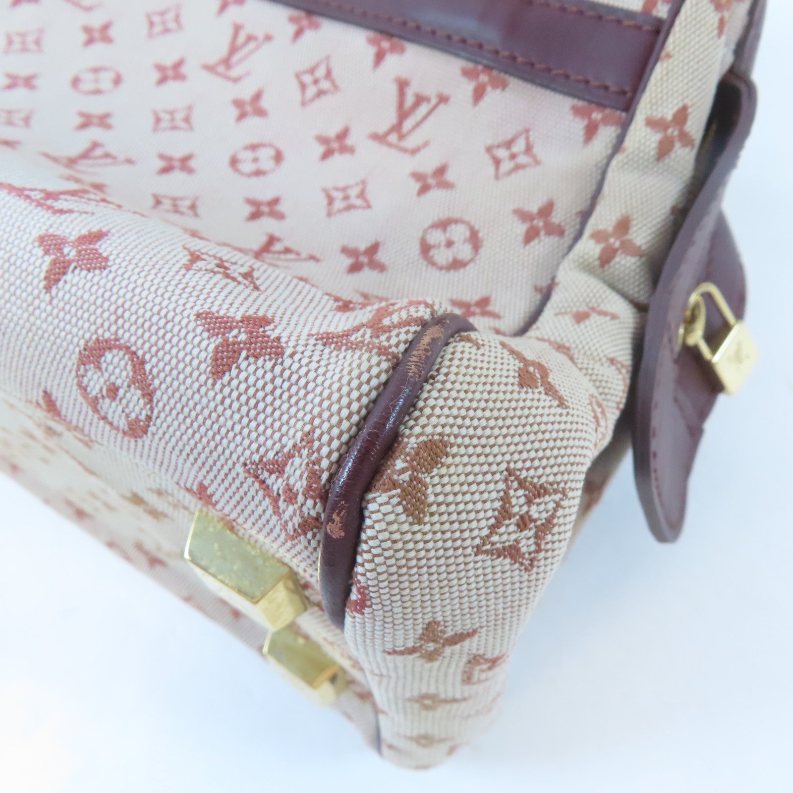 LOUIS VUITTON Monogram Mini Josephine PM金扣手挽袋紅色