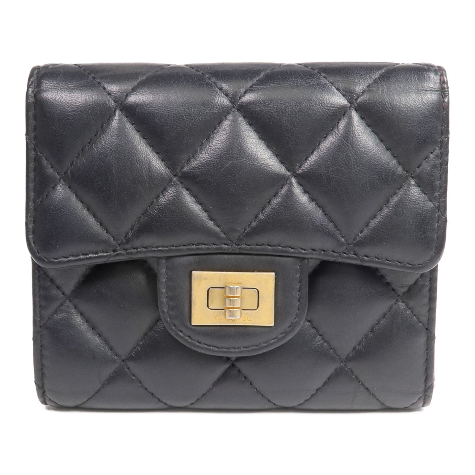 CHANEL 【激減優惠】羊皮皮革2.55 Wallet金扣錢包