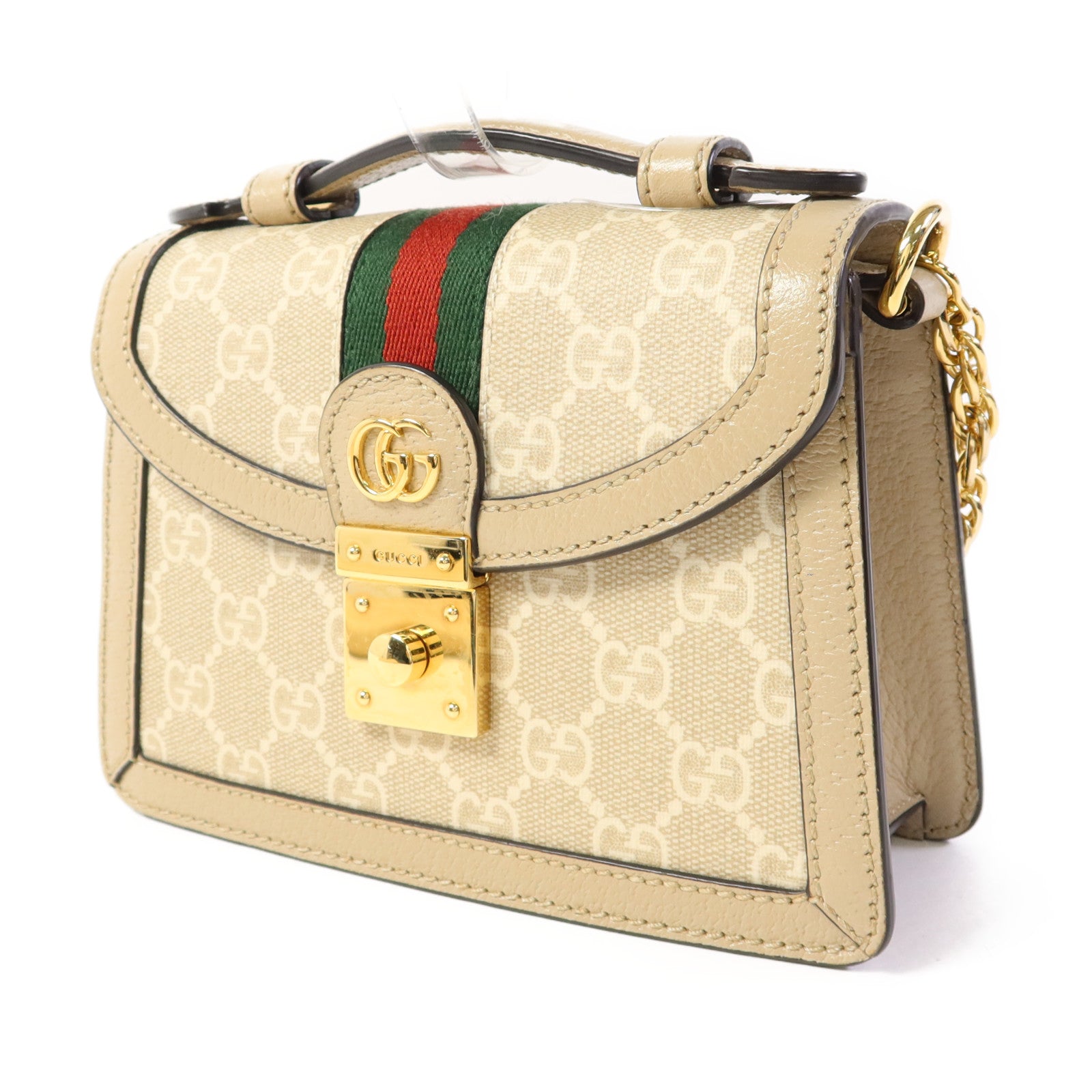 GUCCI 塗層帆布Ophidia GG Mini 2Way金扣手挽肩背兩用袋