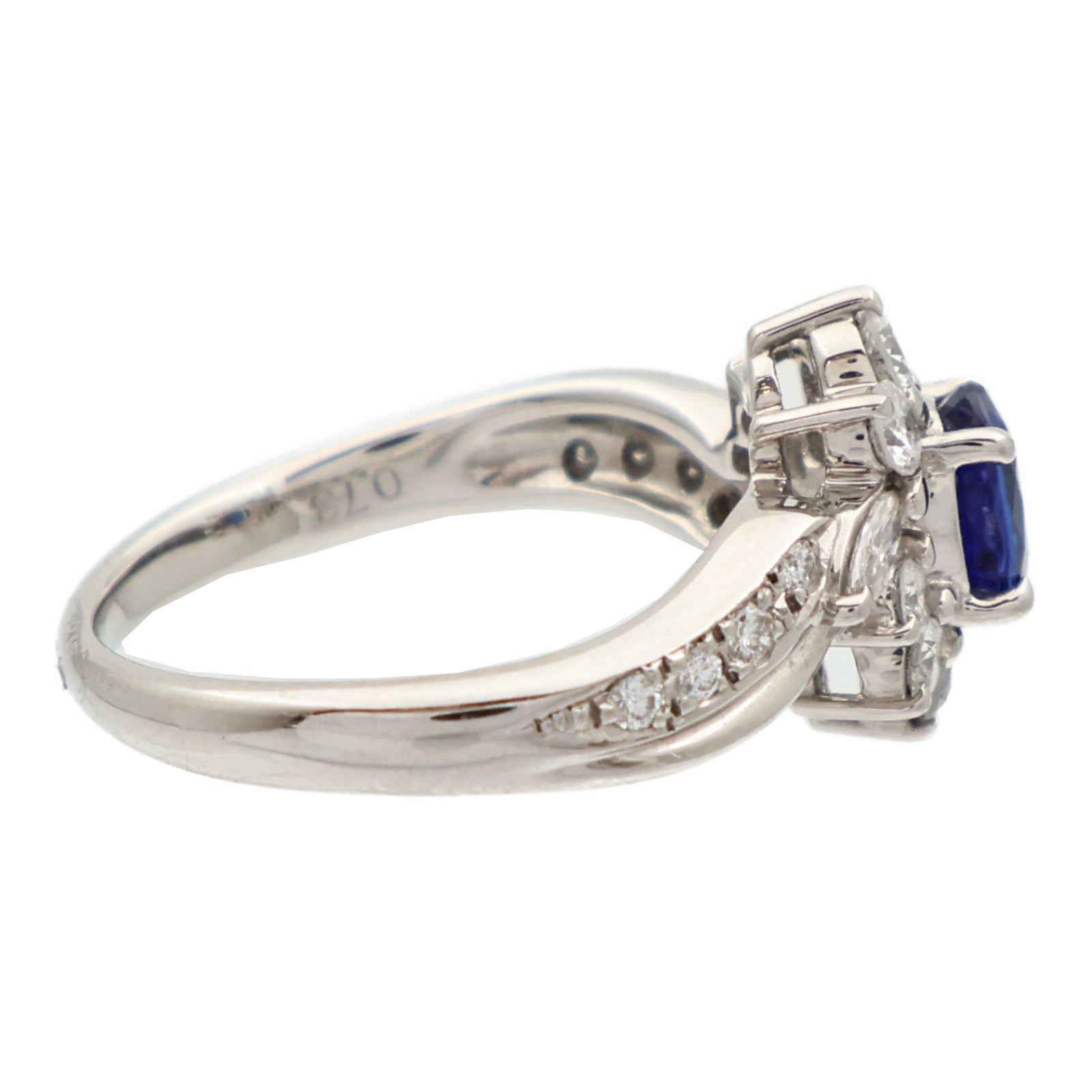 JEWELRY PT900鉑金Sapphire Diamond Ring藍寶石/鑽石戒指