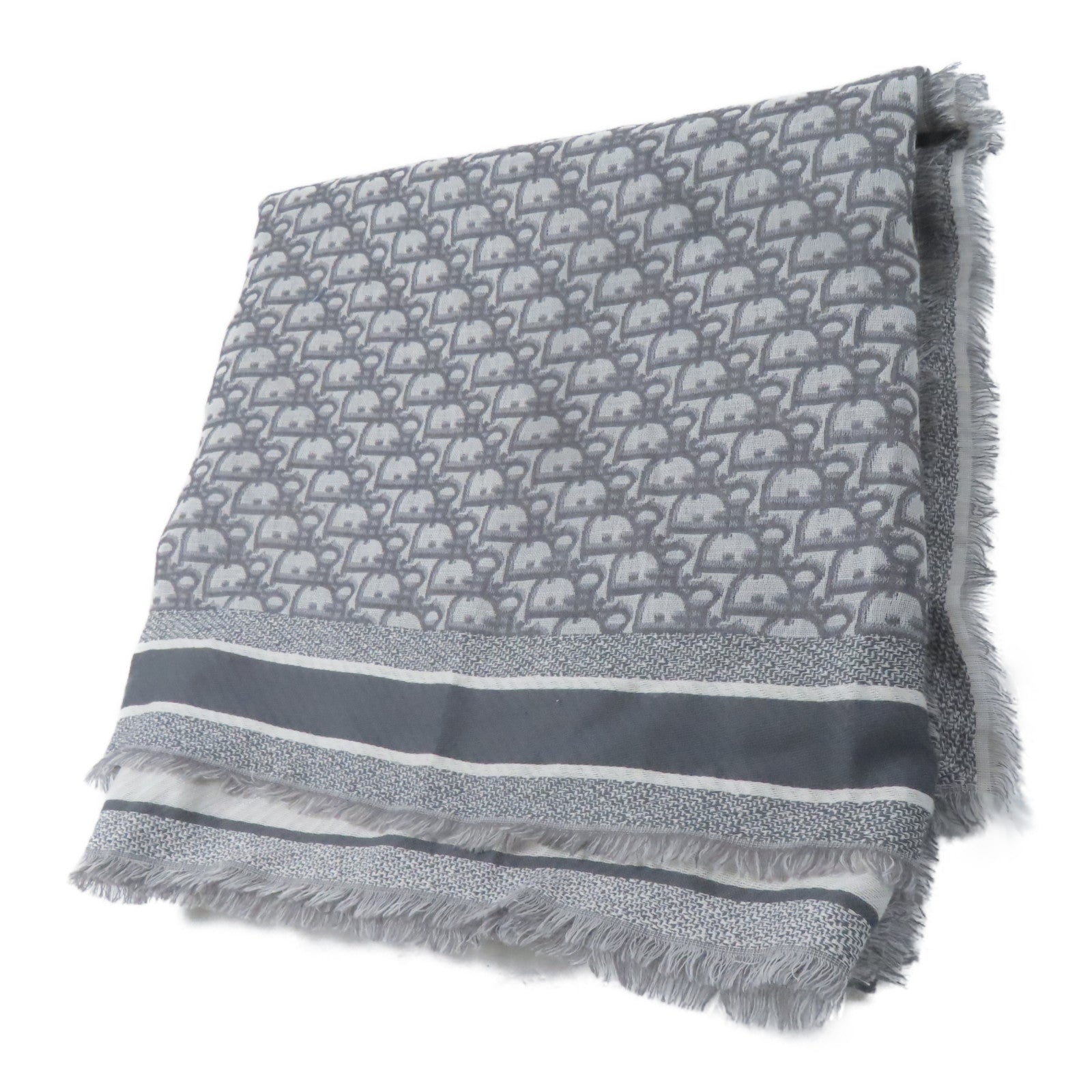 Dior 絲質Trotter Pattern Scarf 140x140圍巾灰色