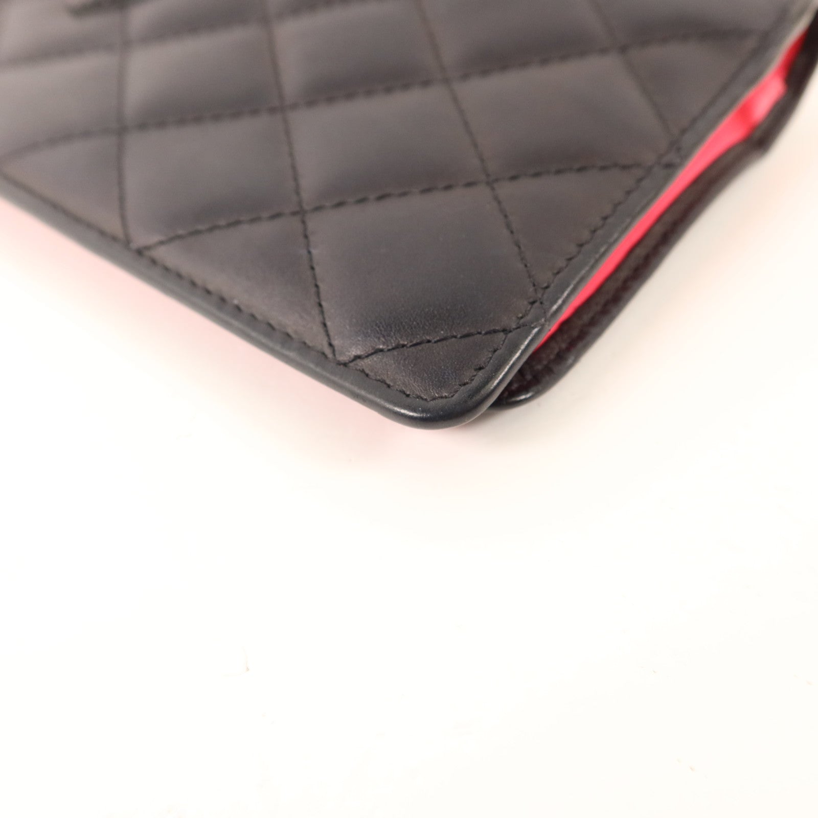 CHANEL 牛皮皮革Combon Long Wallet銀扣長錢包