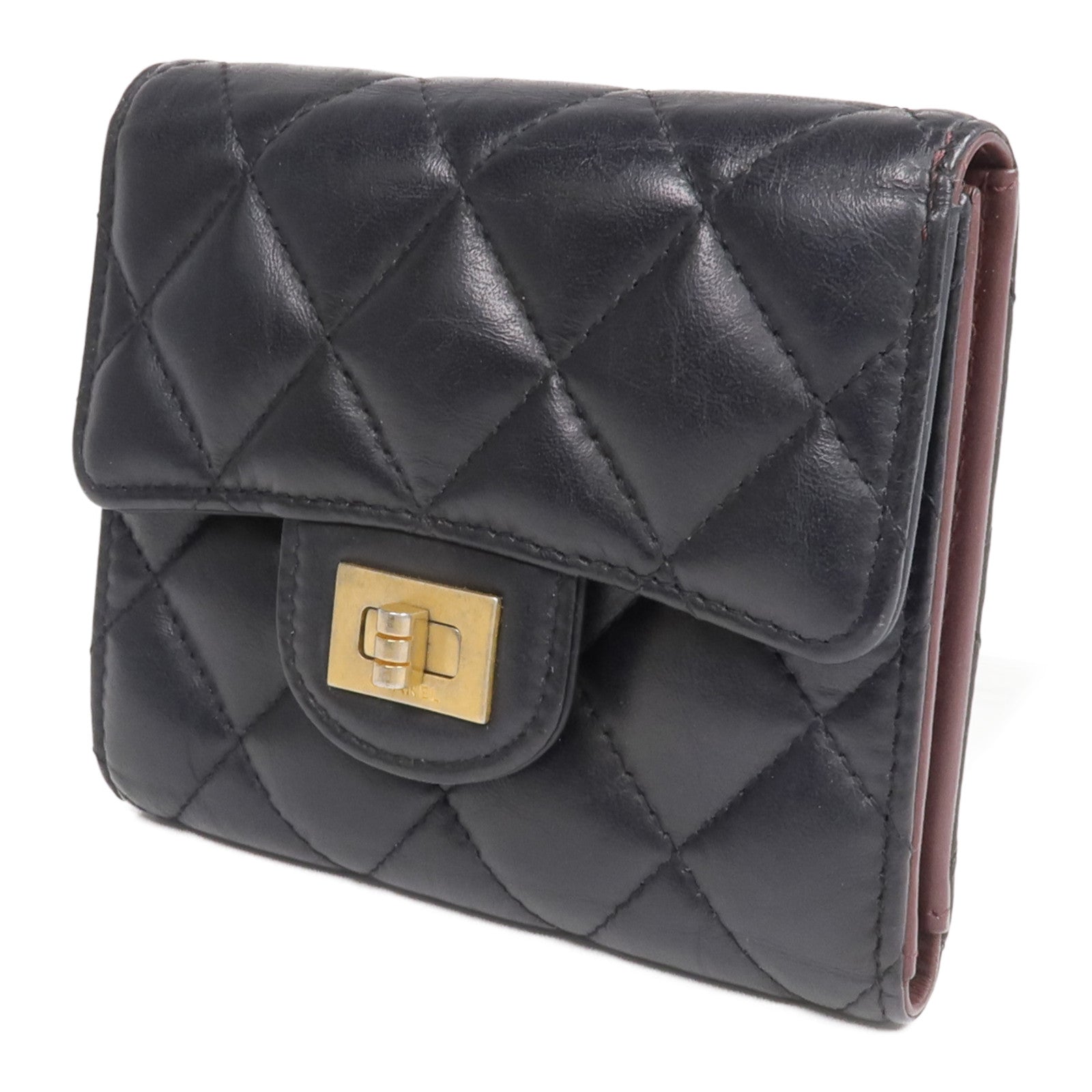 CHANEL 【激減優惠】羊皮皮革2.55 Wallet金扣錢包
