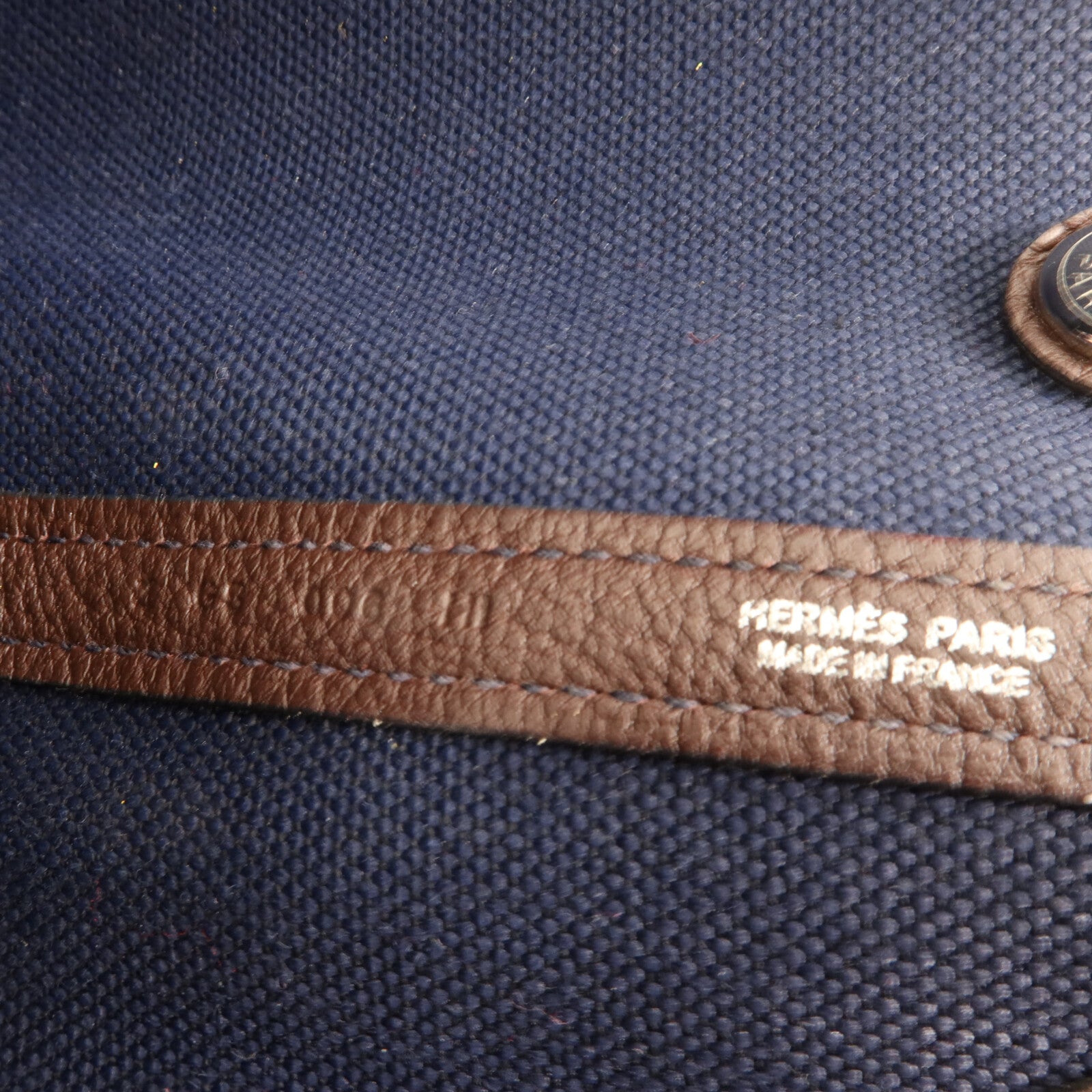 HERMES 帆布Garden Party TPM手挽袋Bleu Marine