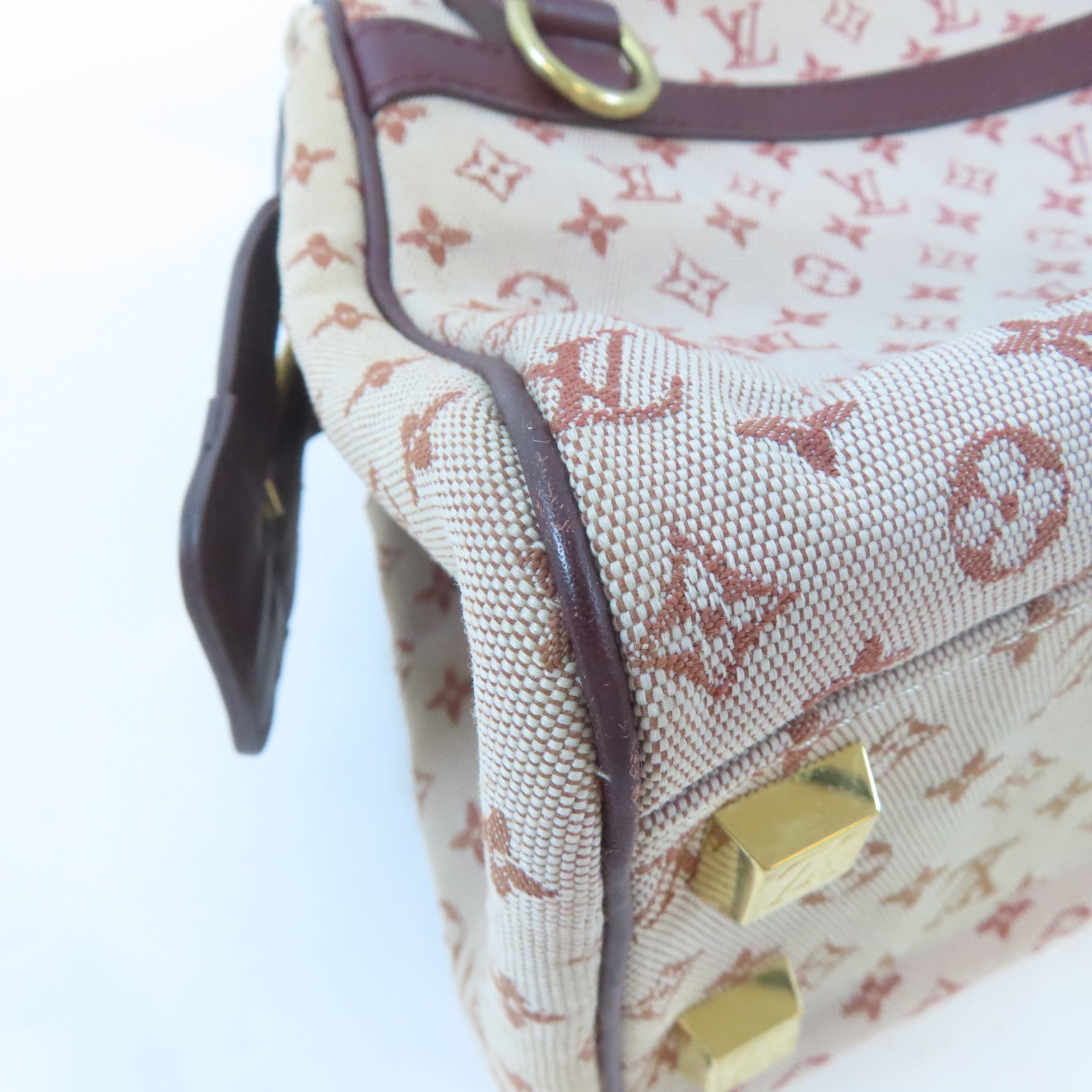 LOUIS VUITTON Monogram Mini Josephine PM金扣手挽袋紅色
