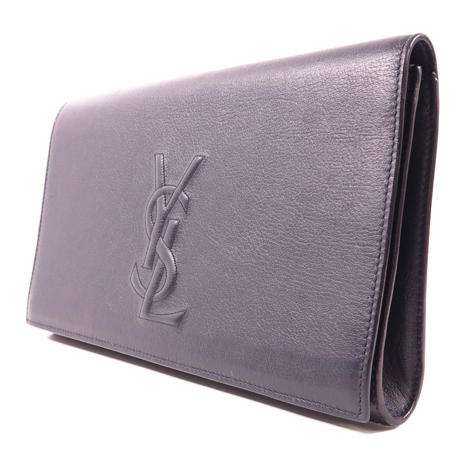 YVES SAINT LAURENT 牛皮皮革Clutch金扣手拿包