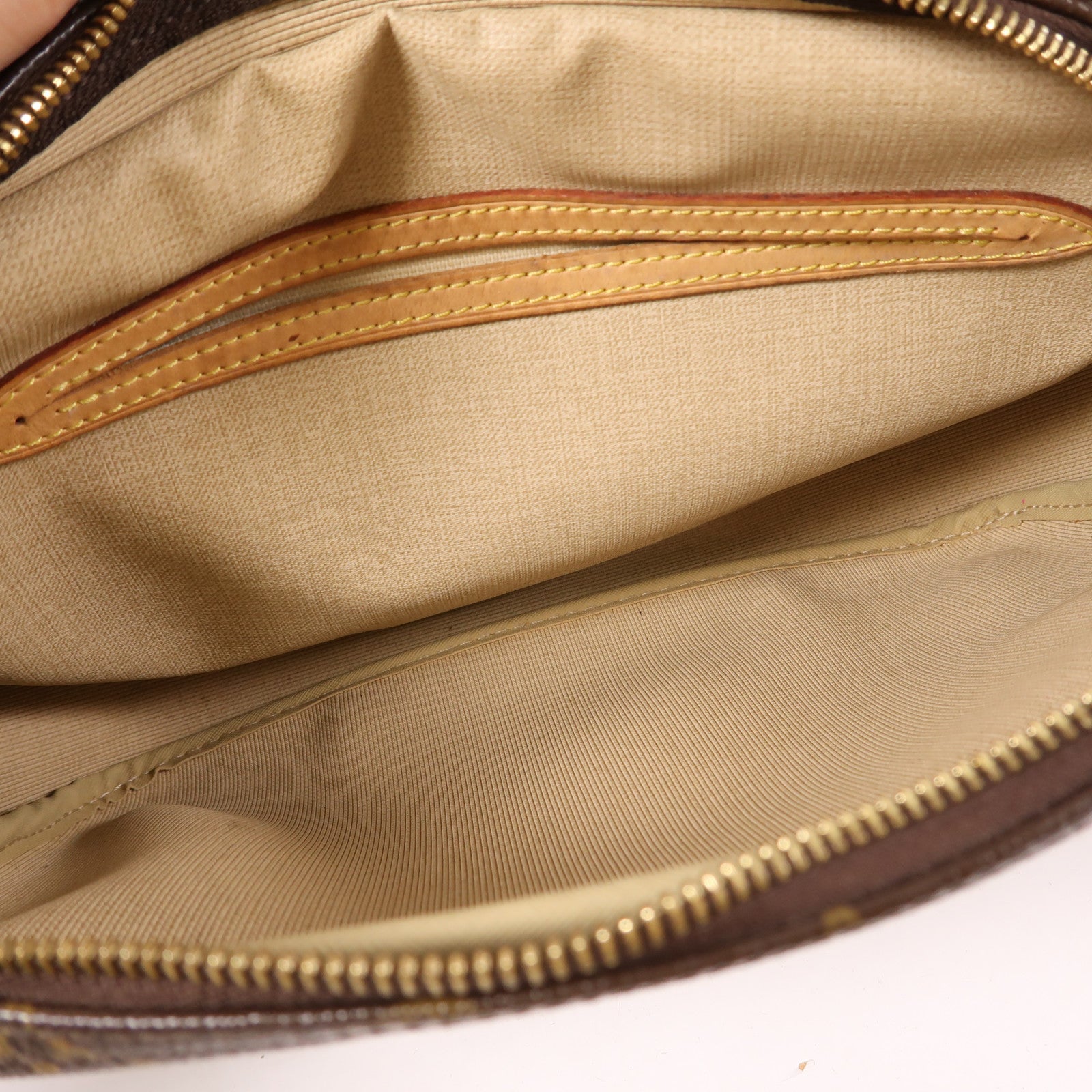 LOUIS VUITTON Monogram Reporter PM金扣肩背袋棕色