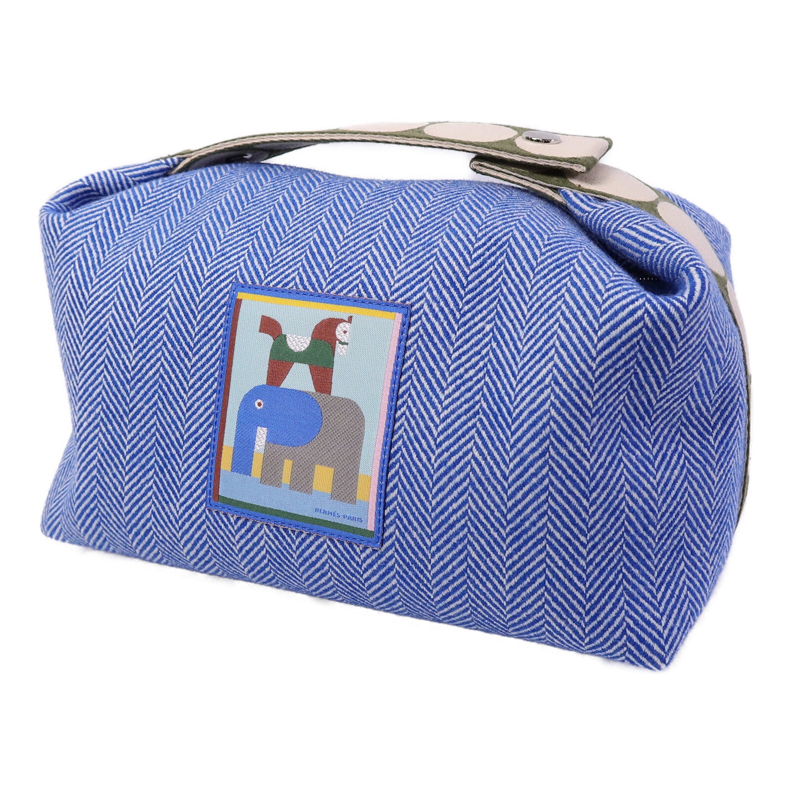 HERMES 帆布Animaux Blocks Case手挽袋