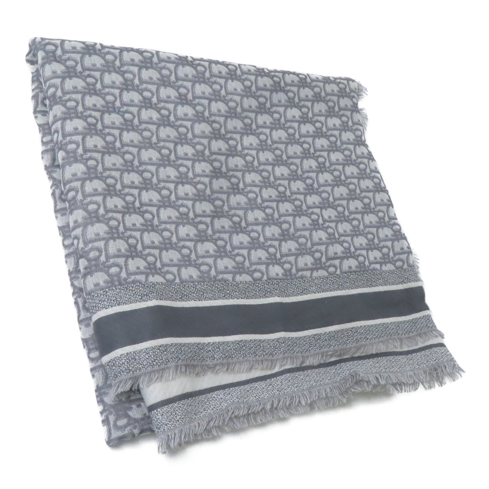 Dior 絲質Trotter Pattern Scarf 140x140圍巾灰色