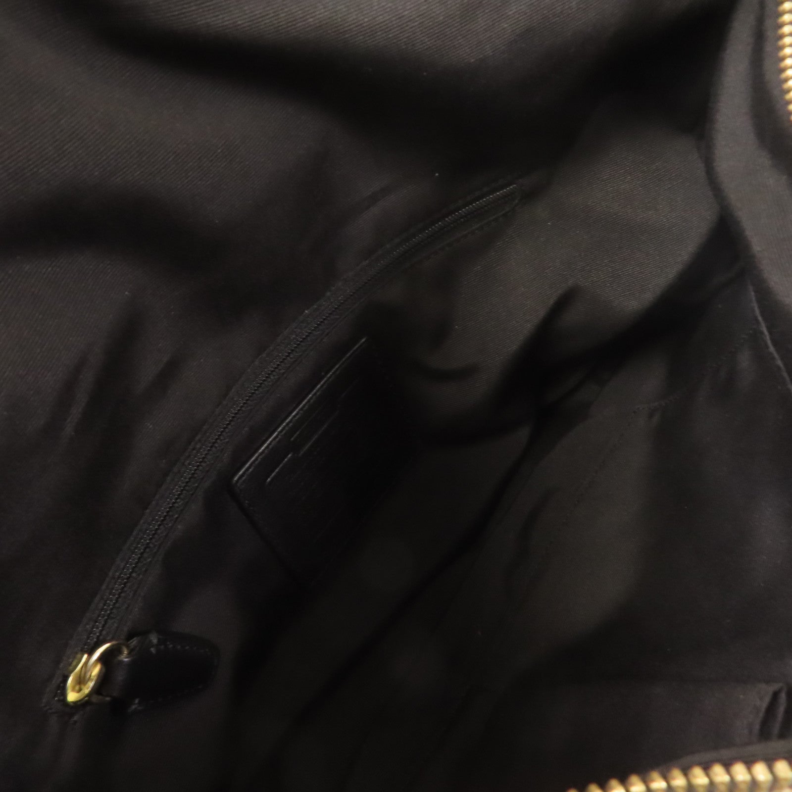 COACH 帆布/皮革Shoulder Bag金扣肩背袋米色/黑色