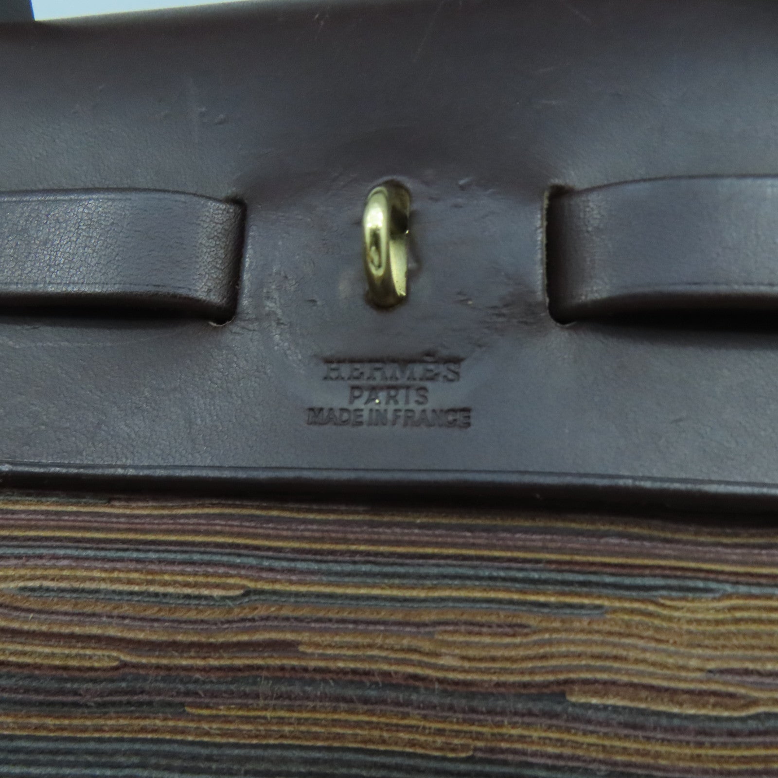 HERMES 【清倉大減價】Vibrato皮革Herbag PM金扣手挽肩背兩用袋啡色
