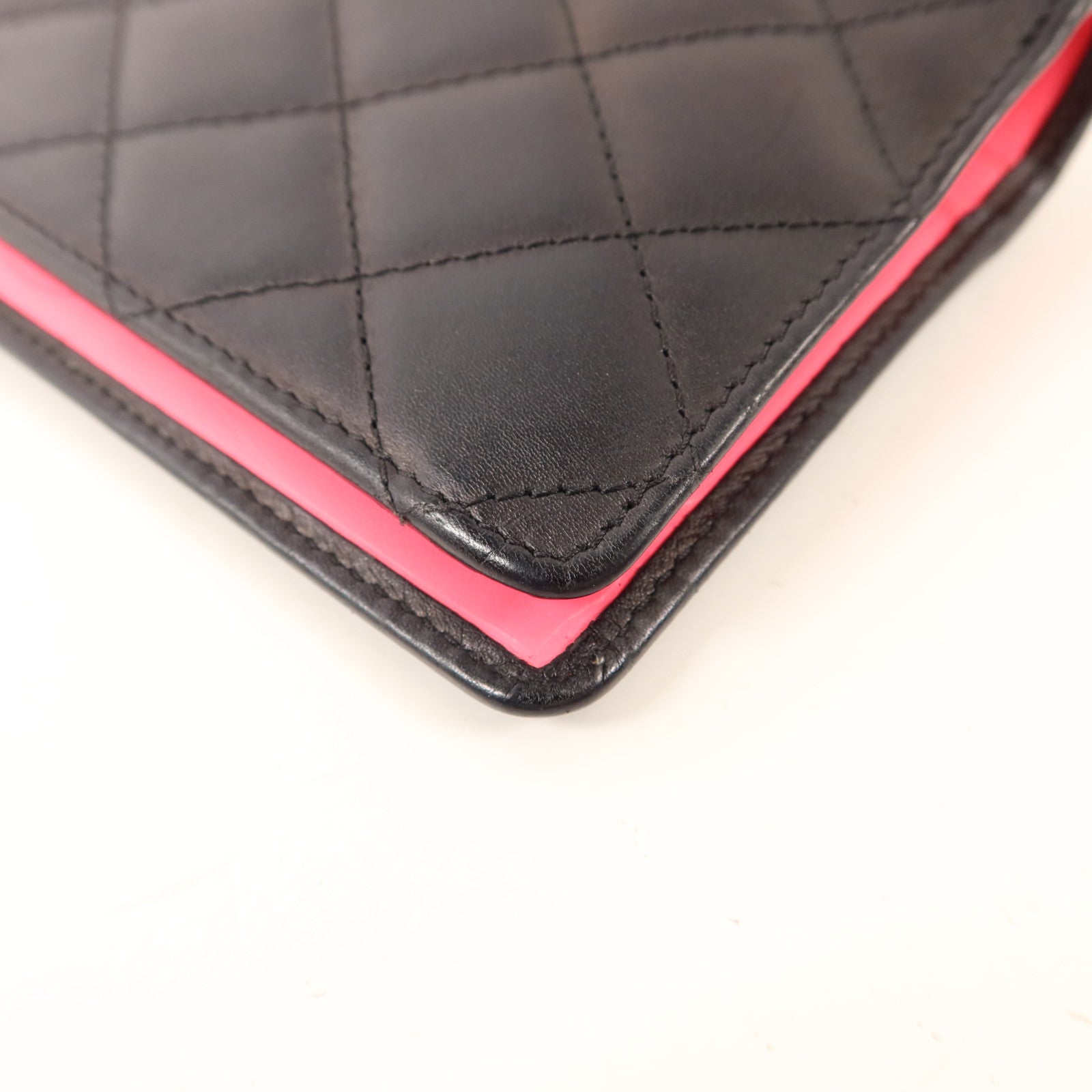 CHANEL 牛皮皮革Combon Long Wallet銀扣長錢包