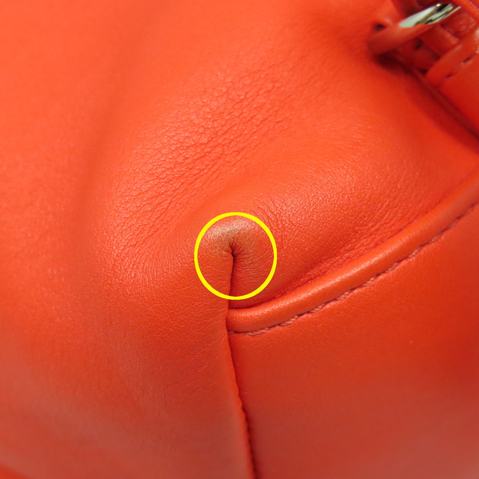 CHANEL **【清倉大減價】菱格牛皮皮革Backpack銀扣背包橙色
