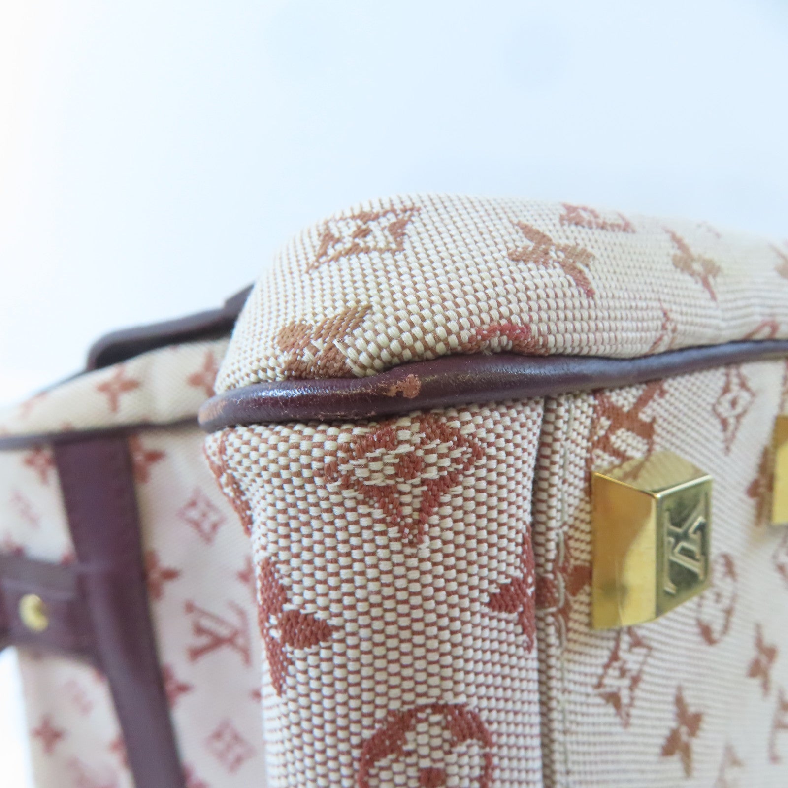 LOUIS VUITTON Monogram Mini Josephine PM金扣手挽袋紅色