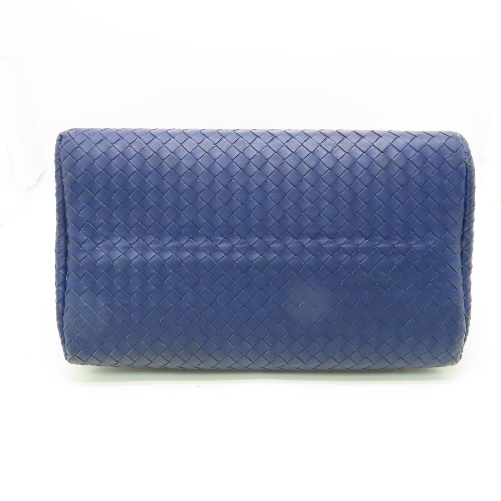 BOTTEGA VENETA Diamond Sheepskin Leather Hand Bag Blue