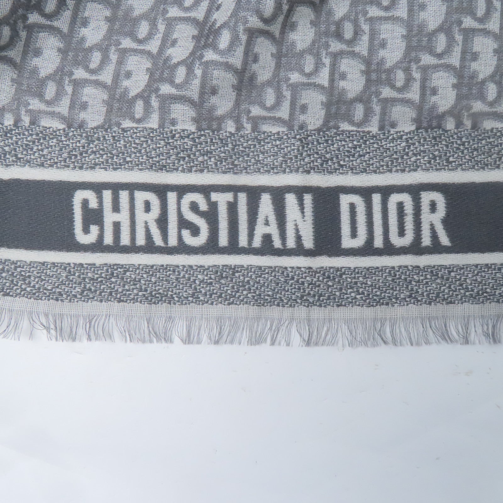 Dior 絲質Trotter Pattern Scarf 140x140圍巾灰色