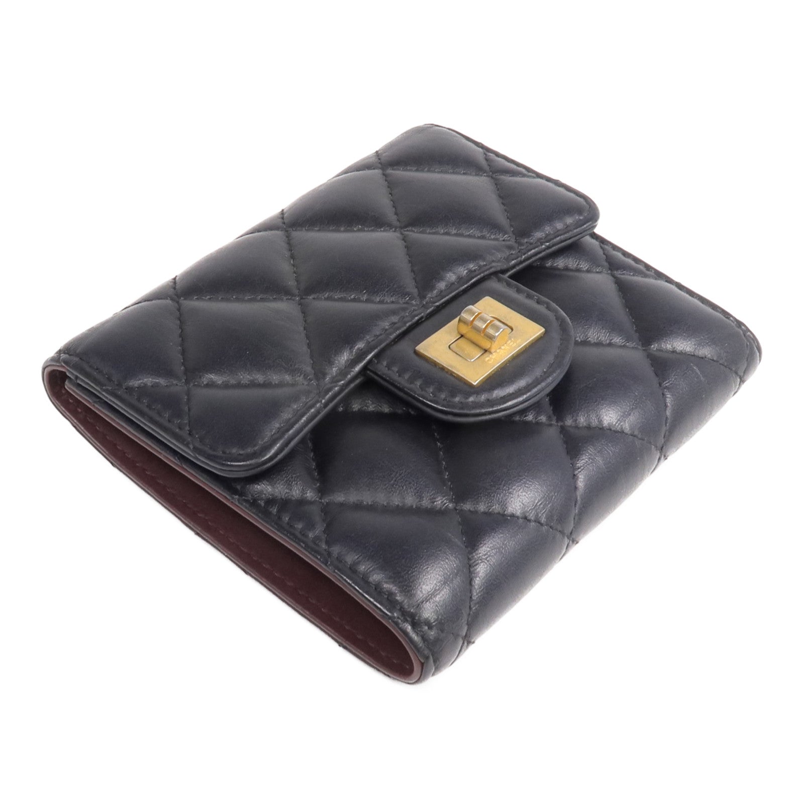 CHANEL 【激減優惠】羊皮皮革2.55 Wallet金扣錢包