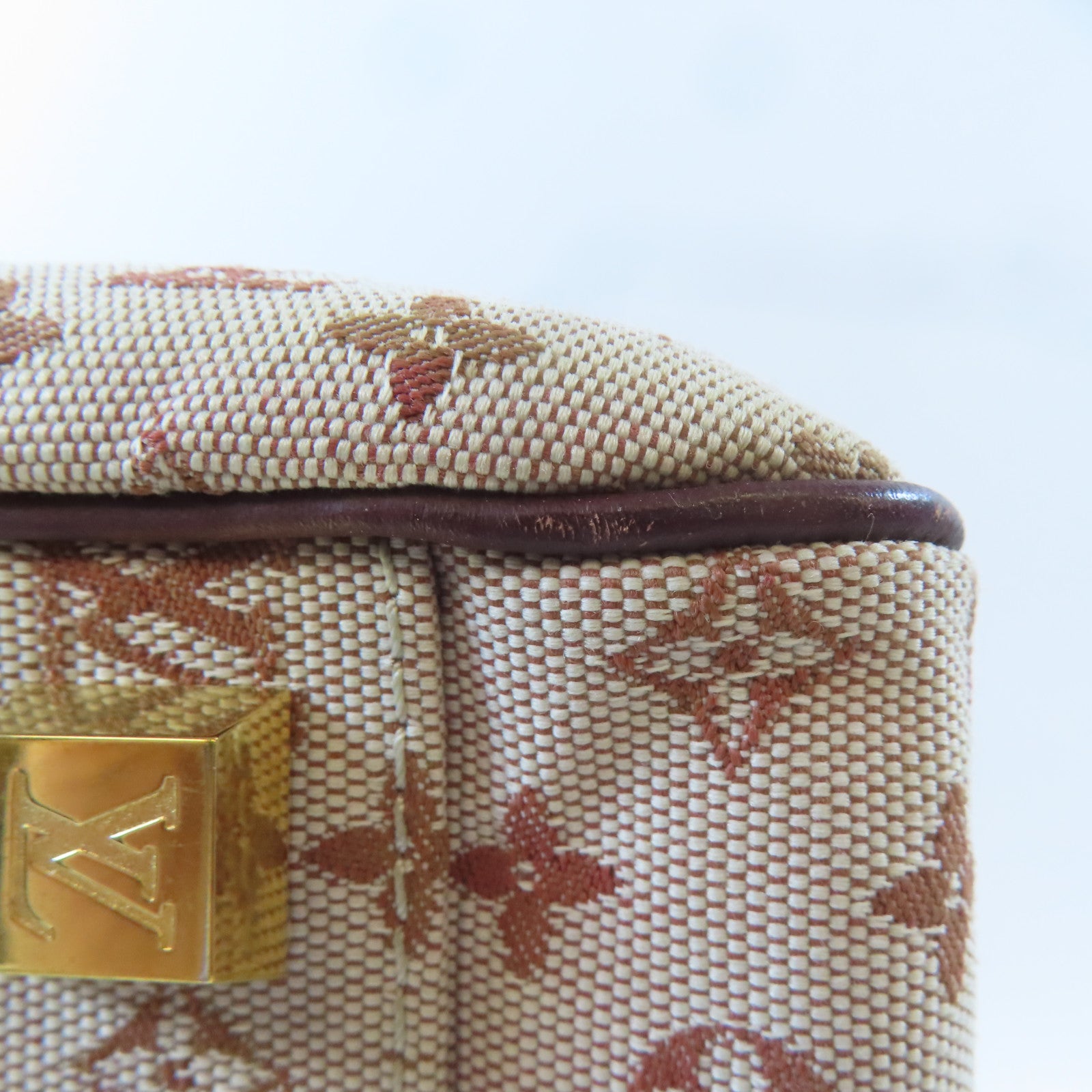 LOUIS VUITTON Monogram Mini Josephine PM金扣手挽袋紅色