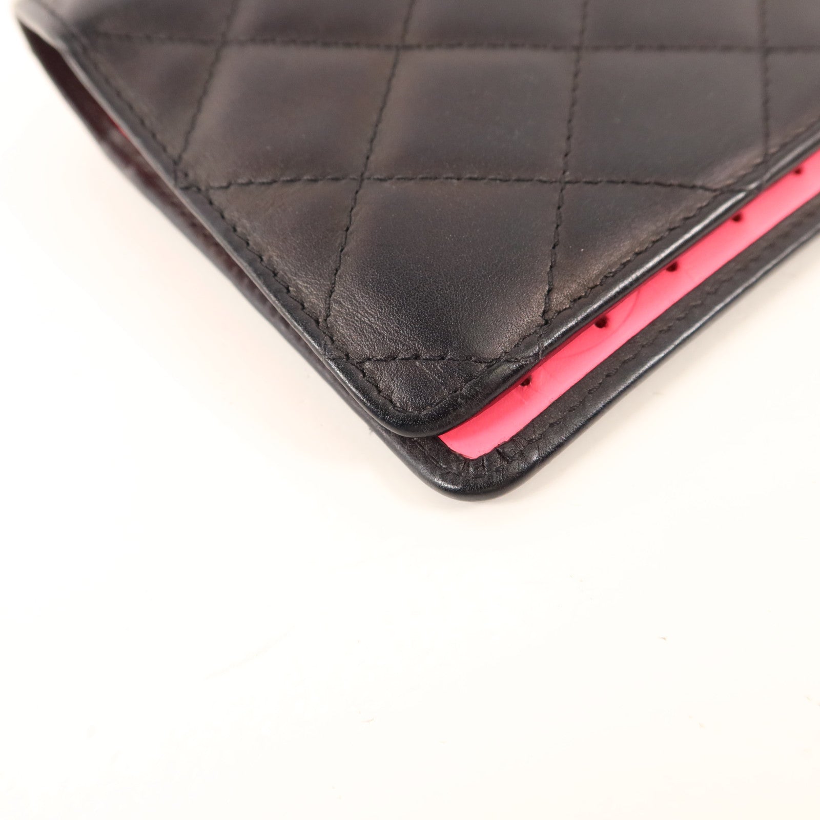 CHANEL 牛皮皮革Combon Long Wallet銀扣長錢包