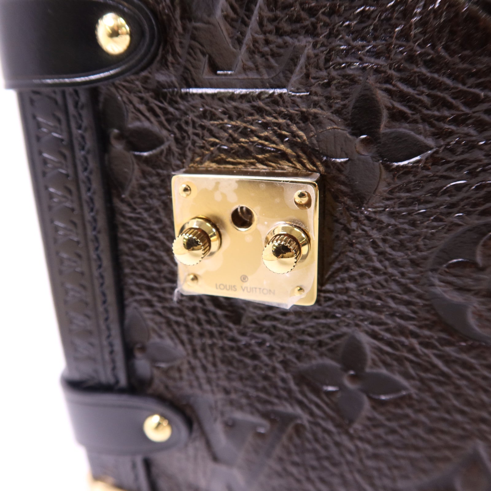 LOUIS VUITTON Monogram Saga Side Trunk MM金扣手挽肩背兩用袋