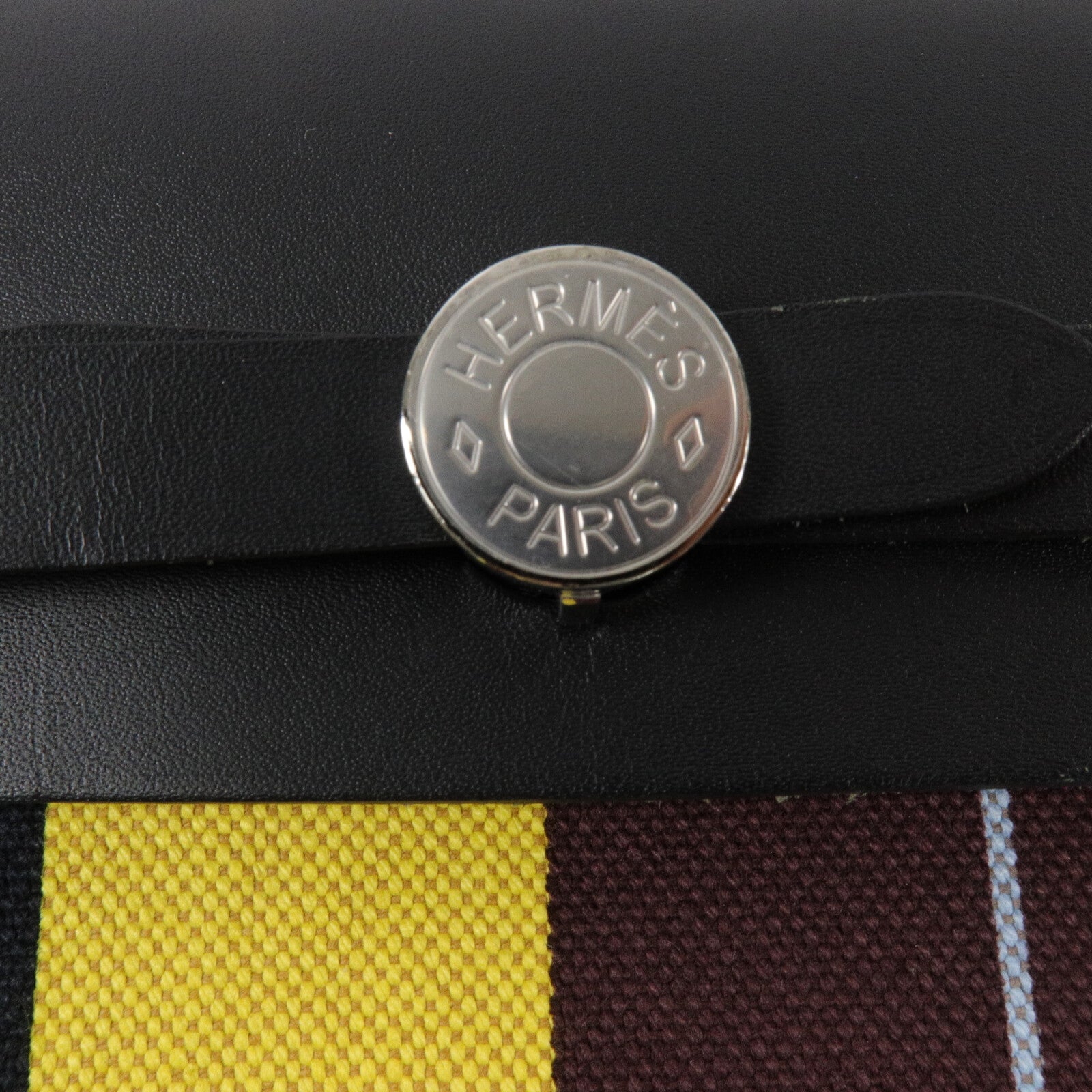 HERMES Toile H帆布Herbag PM Laquered手挽肩背兩用袋