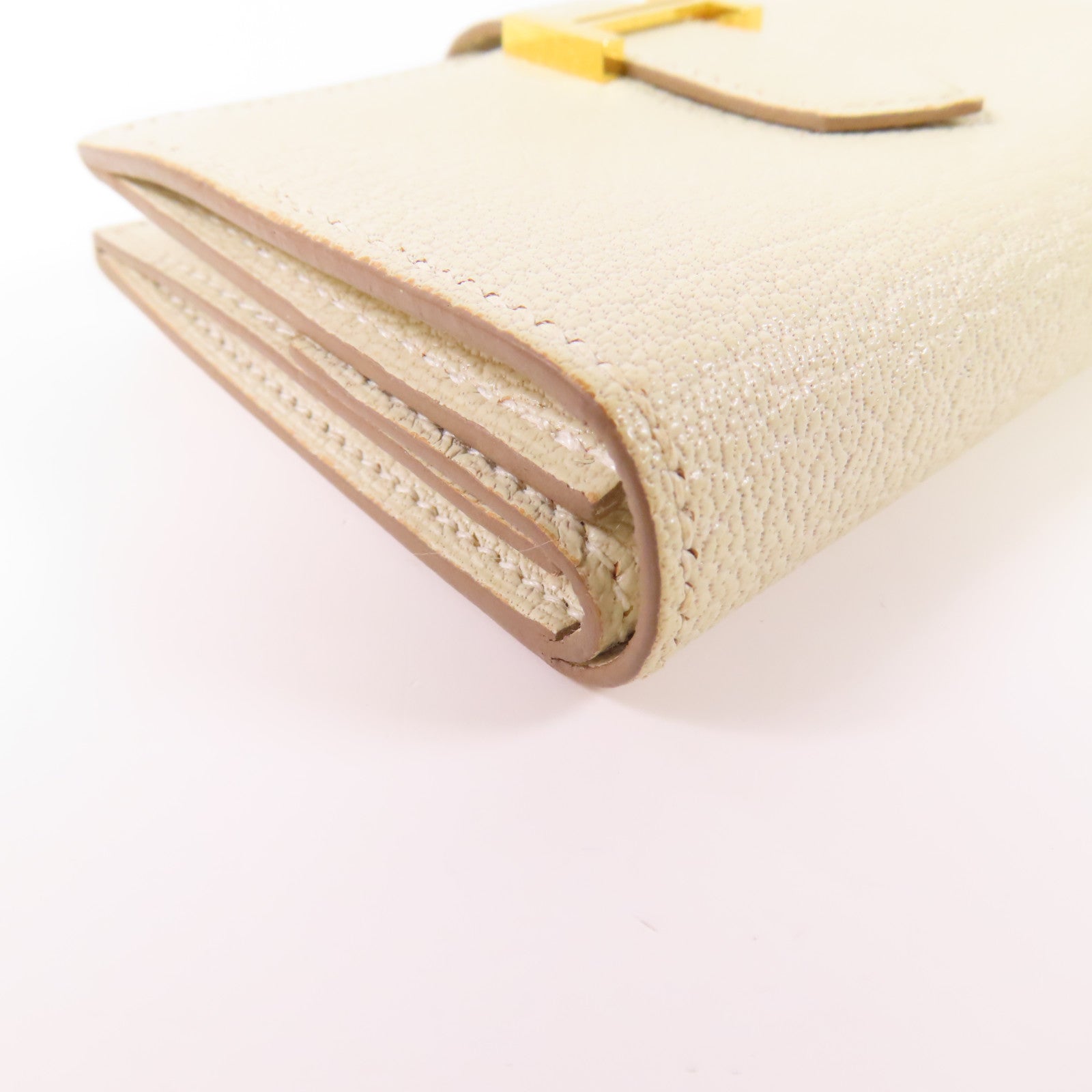 HERMES Chevre皮革Mini Bearn Wallet金扣錢包Mushroom